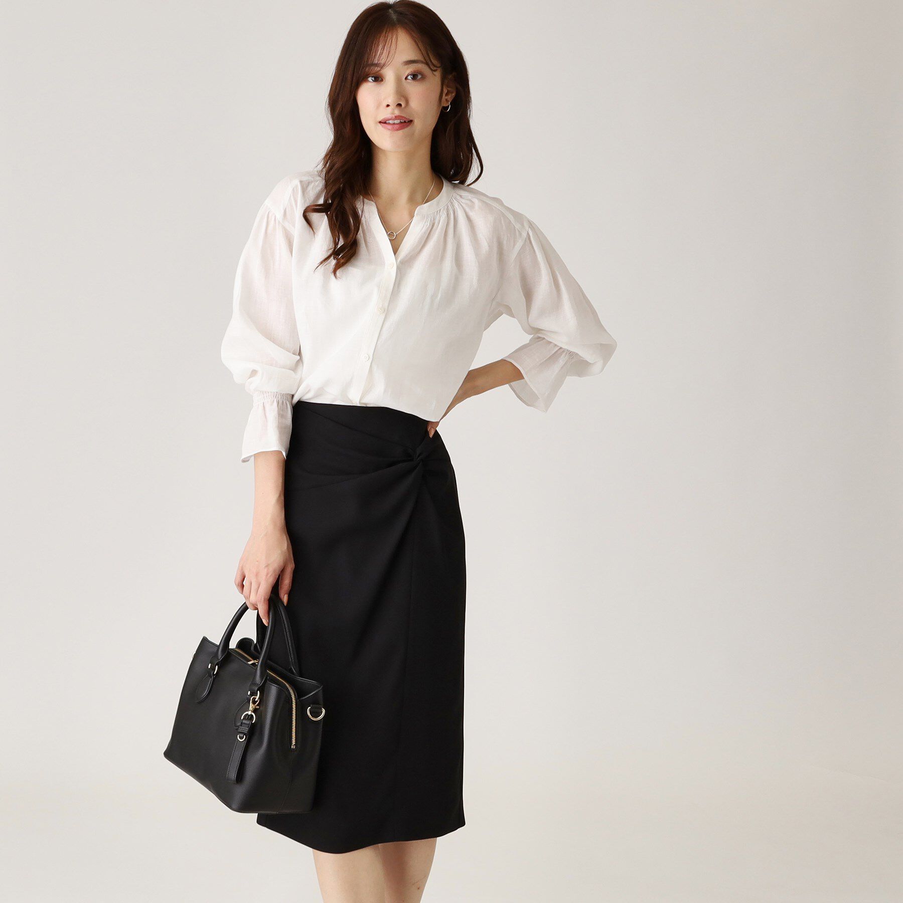 COUP DE CHANCE「【ラミー100％／洗える】ギャザーブラウス」|シャツ・ブラウス|