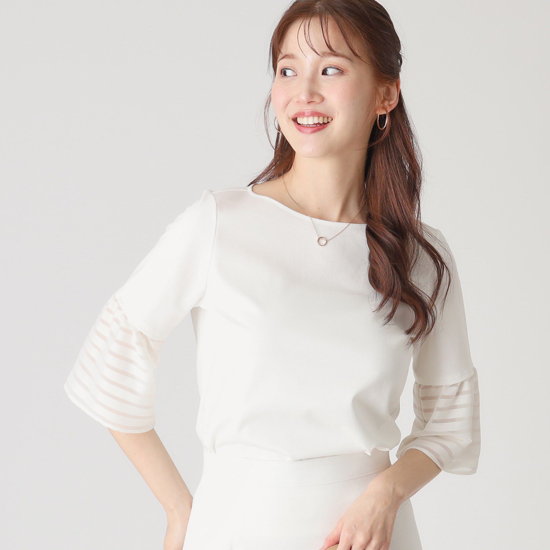 COUP DE CHANCE「【洗える／日本製】袖デザインのジャージプルオーバー」|Tシャツ・カットソー|