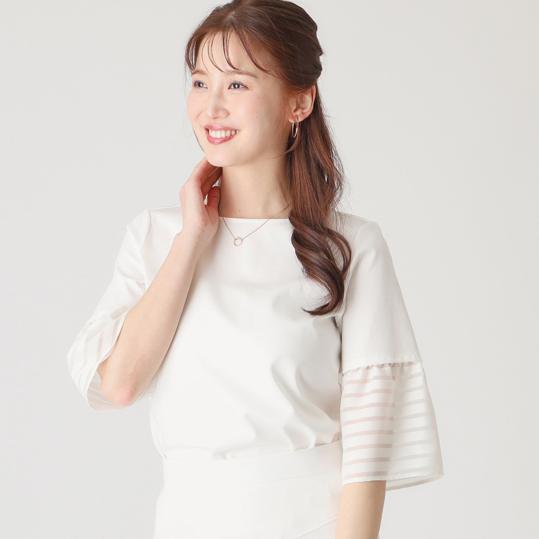 COUP DE CHANCE「【洗える／日本製】袖デザインのジャージプルオーバー」|Tシャツ・カットソー|