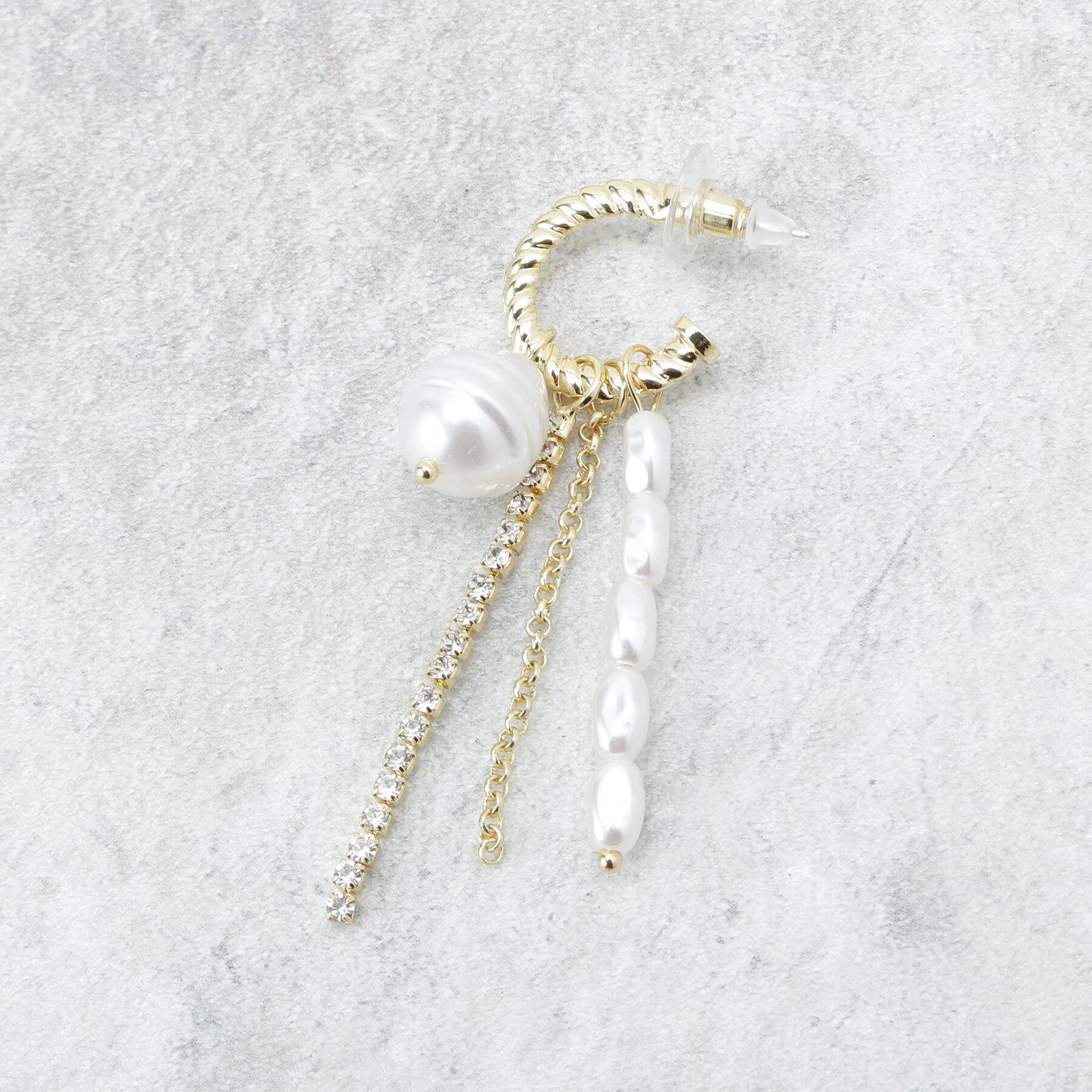 COUP DE CHANCE「パール＆グリッターのフリンジピアス」|ピアス|