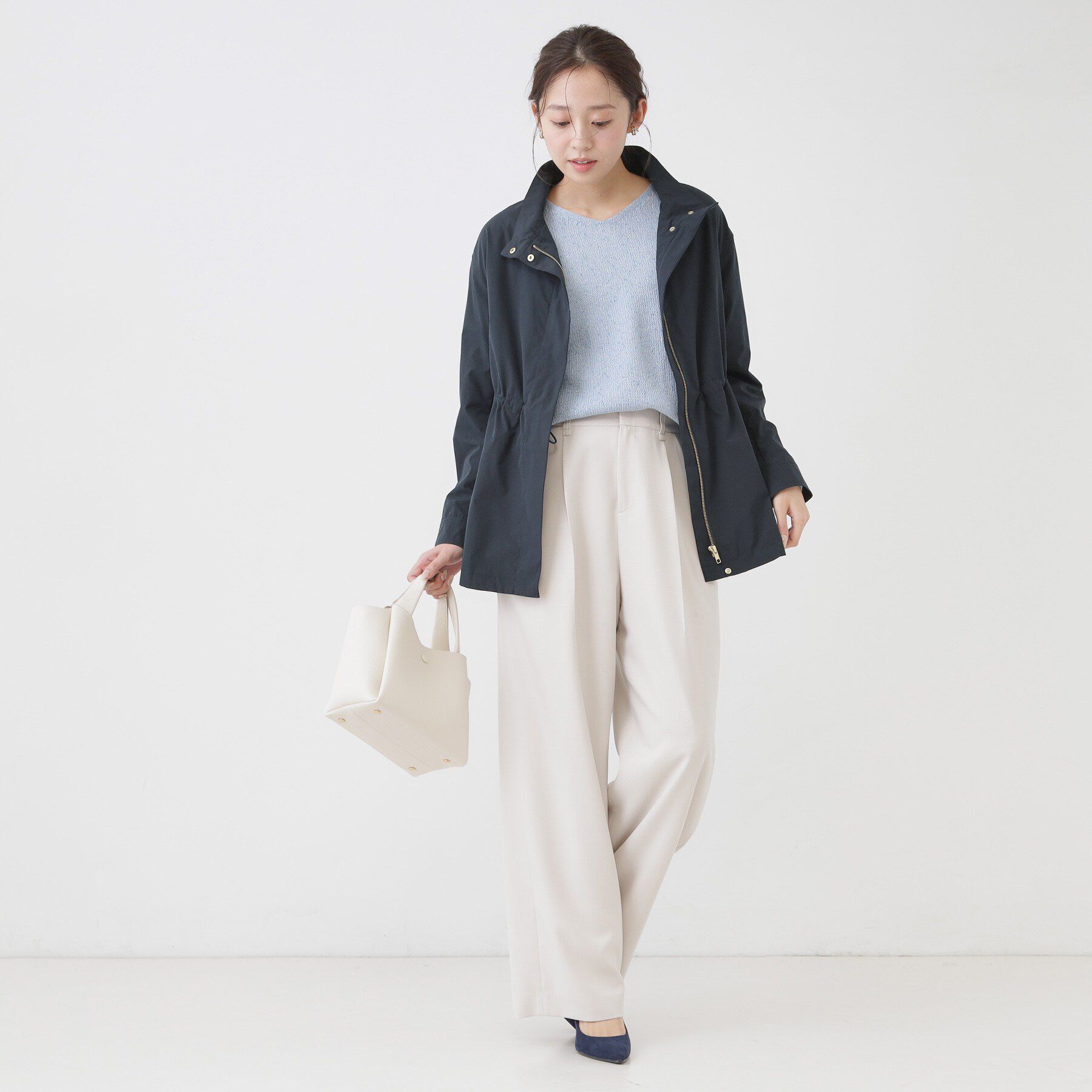 COUP DE CHANCE「【手洗い可／裏無し／ウエスト調整可】スタンド衿ブルゾン」|ブルゾン・スタジャン|