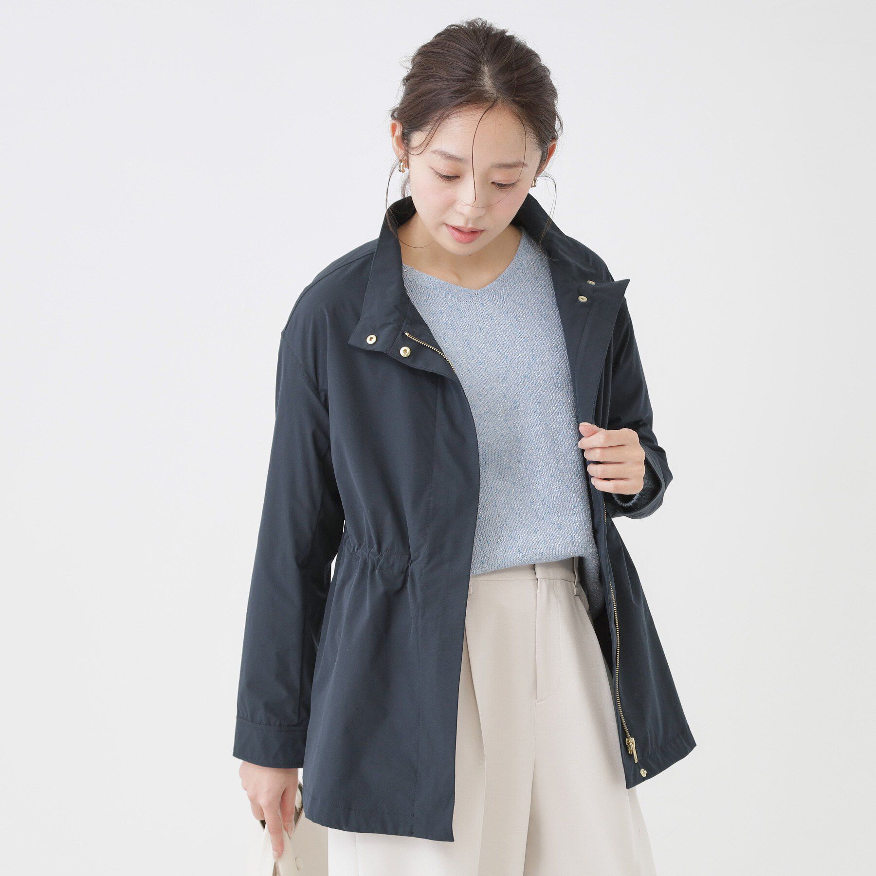 COUP DE CHANCE「【手洗い可／裏無し／ウエスト調整可】スタンド衿ブルゾン」|ブルゾン・スタジャン|