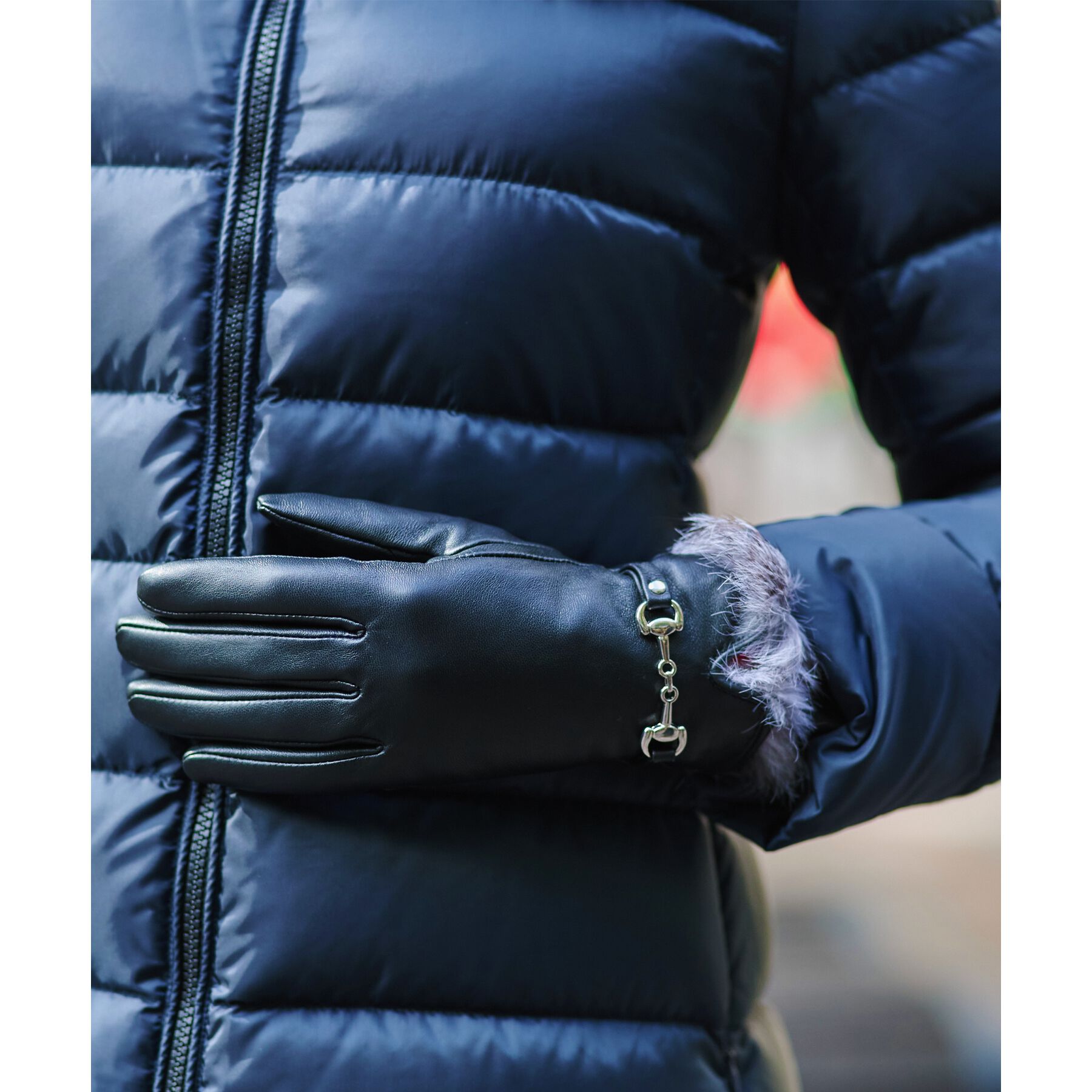 DRESSTERIOR「【スマホ対応】ラビットファースマートフォングローブ」|手袋|ブラック(019)