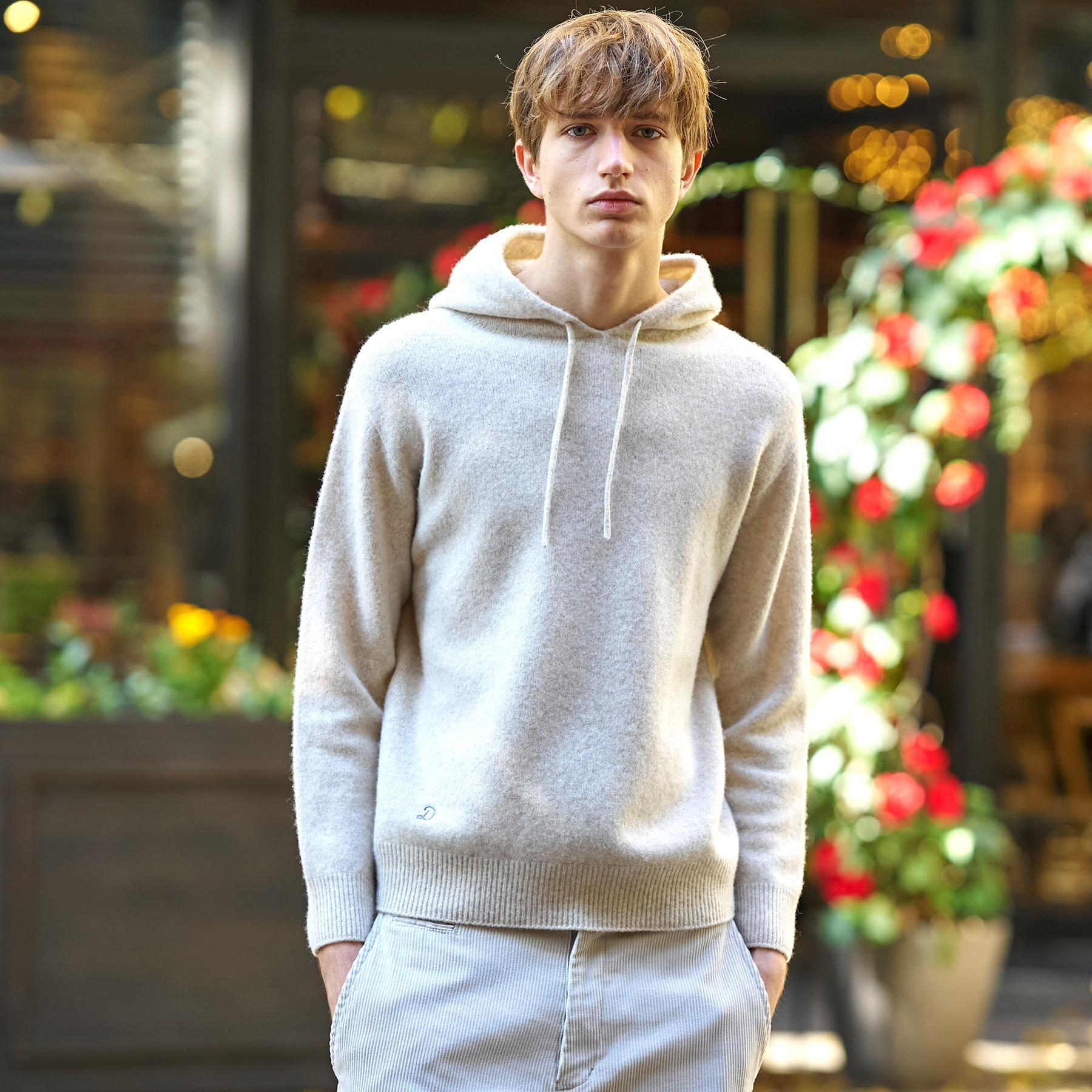 DRESSTERIOR「カシミヤブレンドフードニット」|ニット・セーター|ホワイト(001)