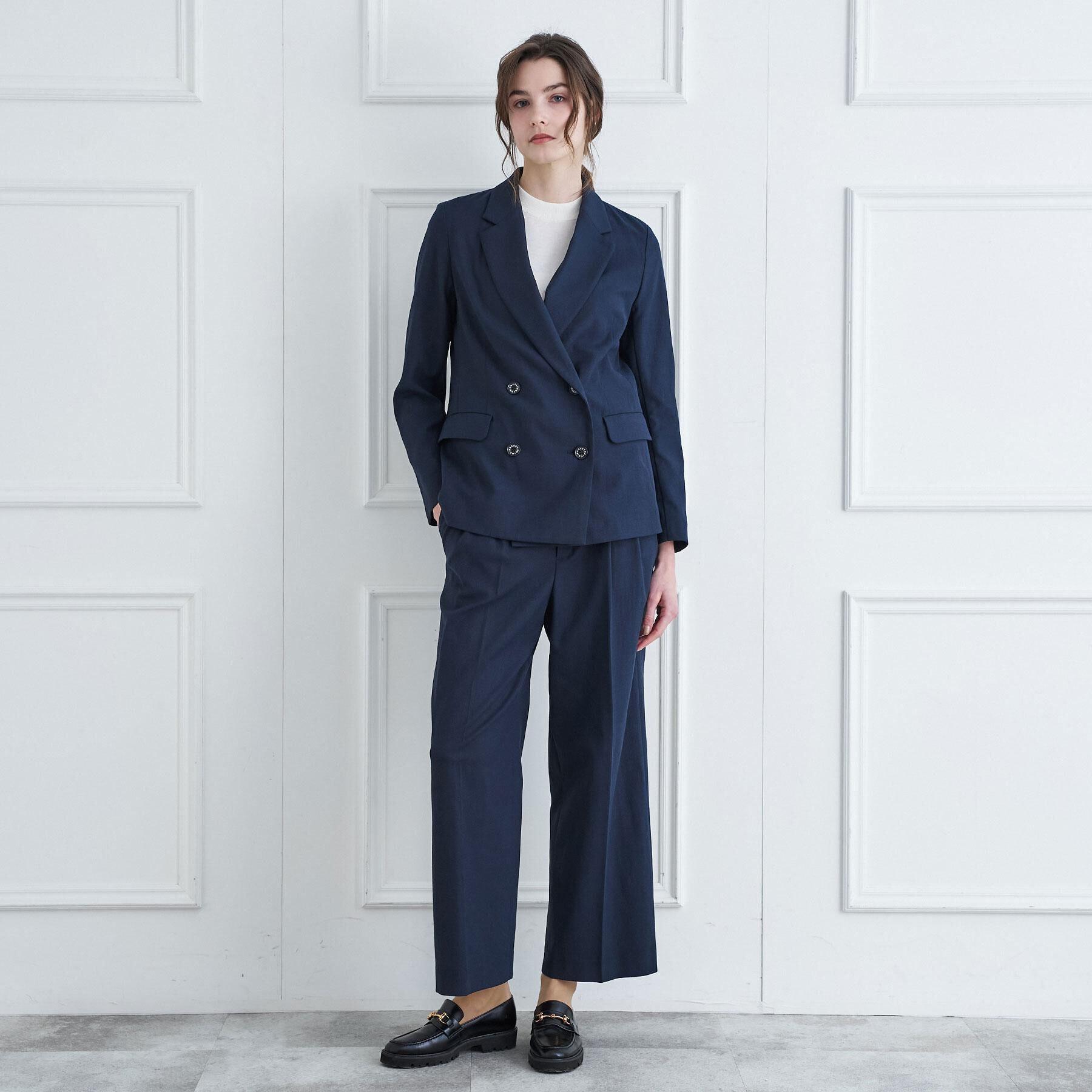 DRESSTERIOR「リネンブレンドオックスダブルジャケット」|テーラードジャケット|