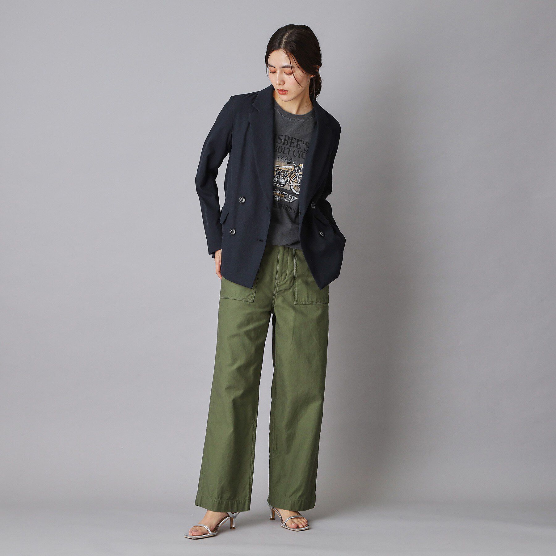 DRESSTERIOR「リネンブレンドオックスダブルジャケット」|テーラードジャケット|