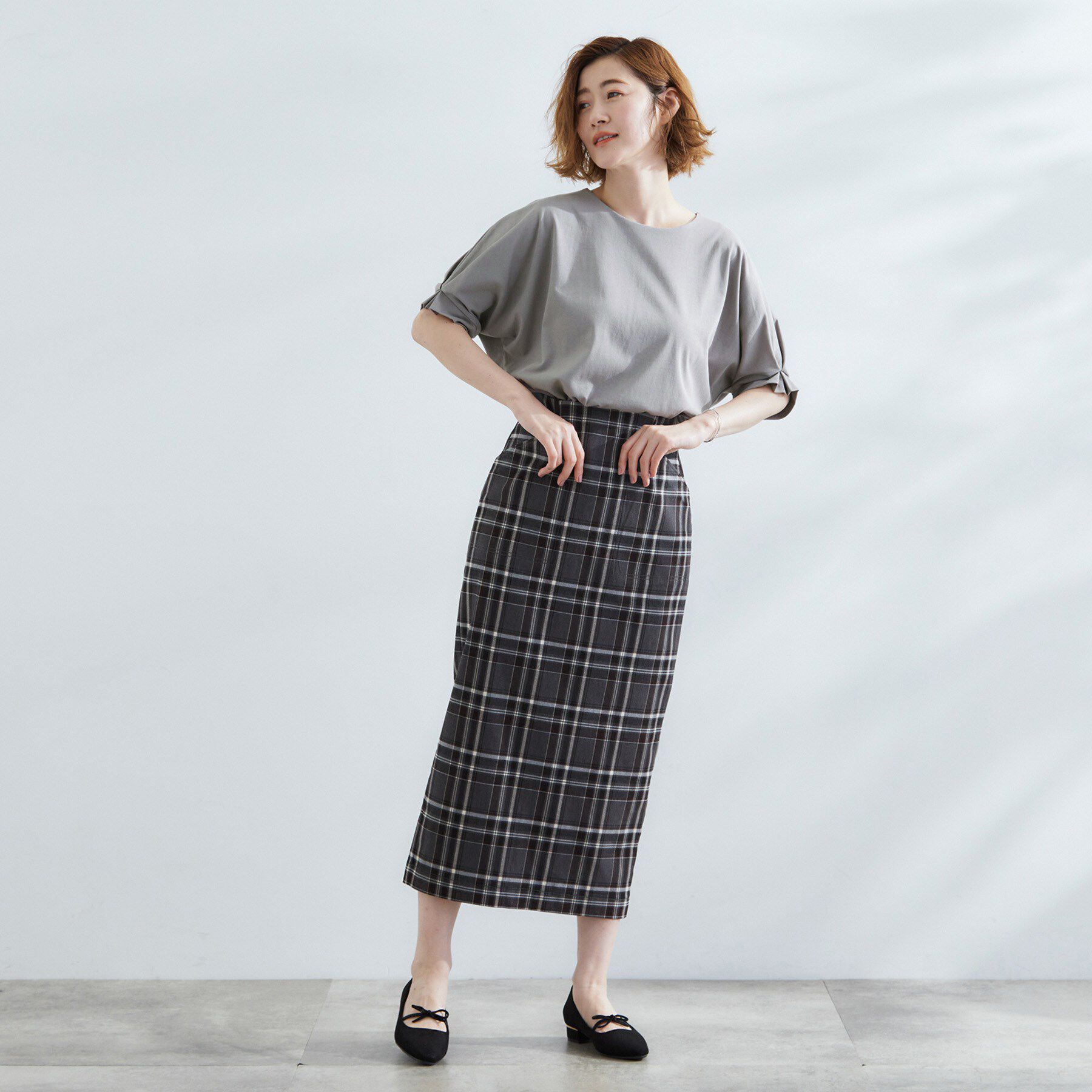 grove「【UVカット/ひんやり/二の腕カバー】タックドルマンプルオーバー」|Tシャツ・カットソー|