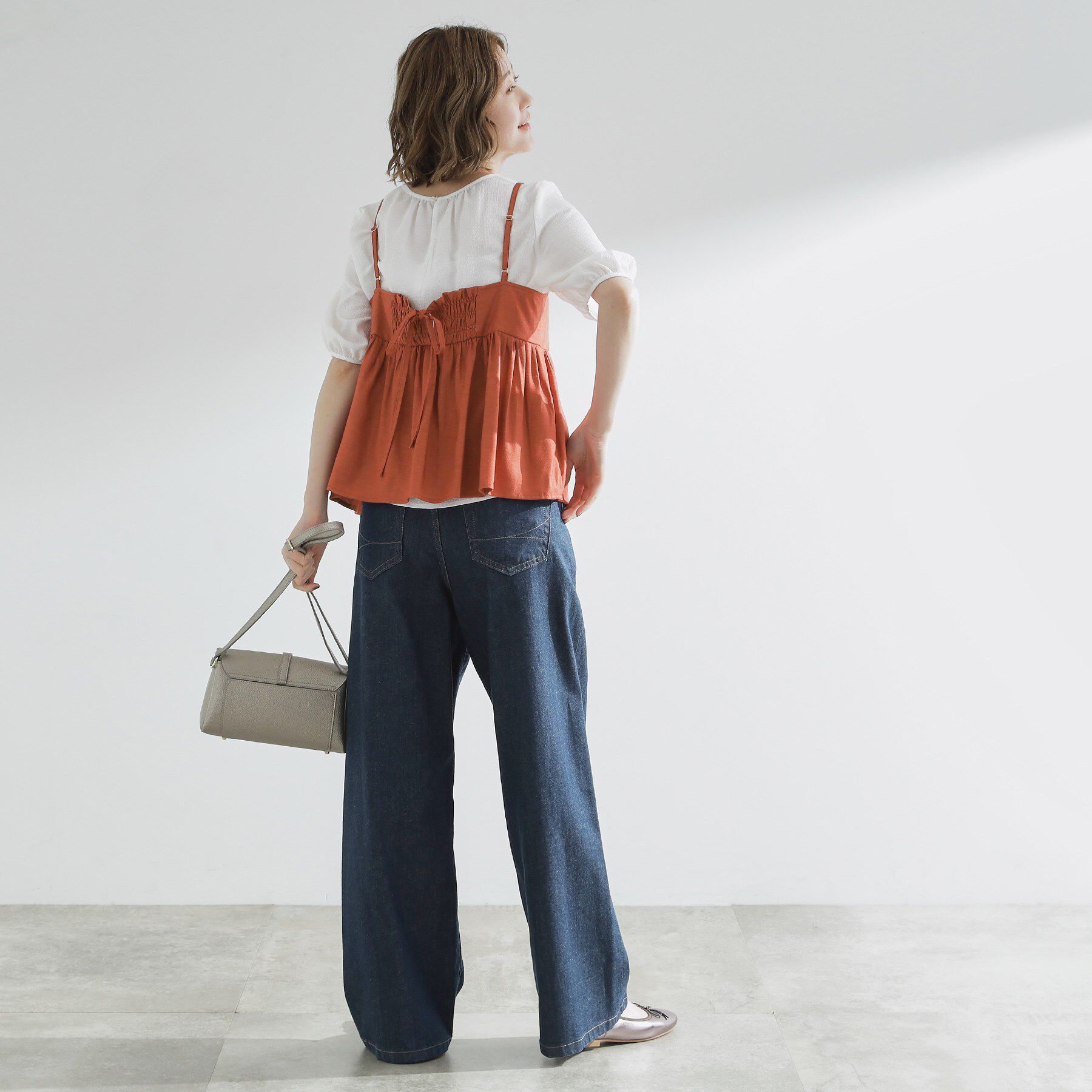 grove「【2点SET/お洒落見え/体型カバー】ツイード調キャミ&times;ブラウスセット」|シャツ・ブラウス|