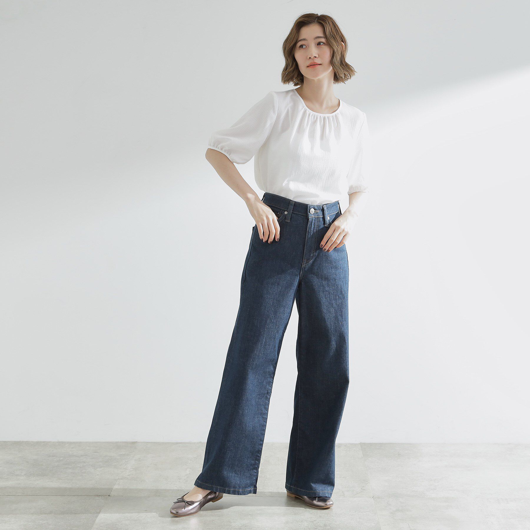 grove「【2点SET/お洒落見え/体型カバー】ツイード調キャミ&times;ブラウスセット」|シャツ・ブラウス|