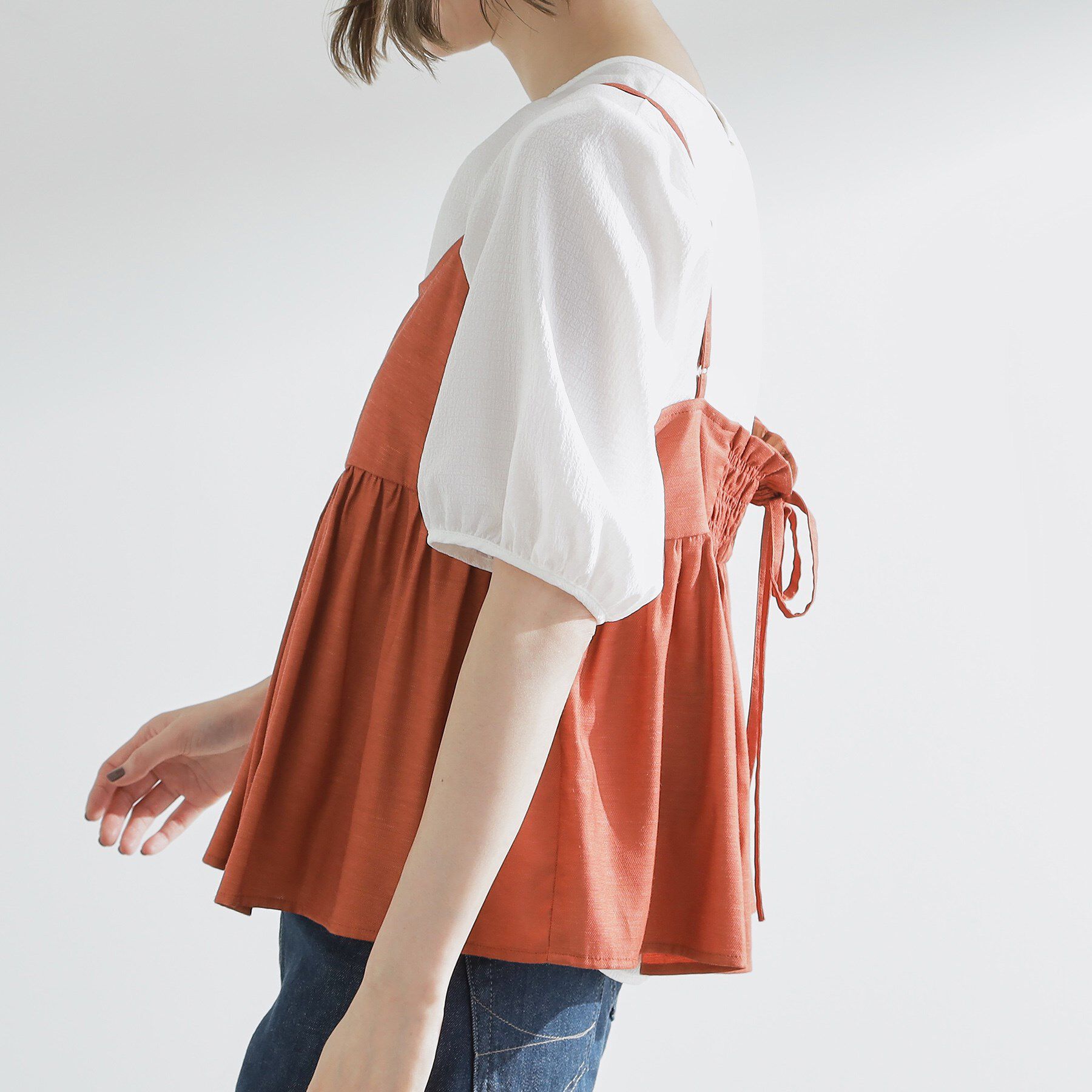 grove「【2点SET/お洒落見え/体型カバー】ツイード調キャミ&times;ブラウスセット」|シャツ・ブラウス|