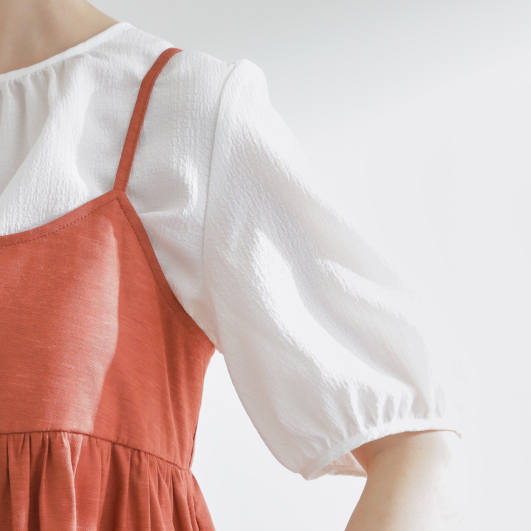 grove「【2点SET/お洒落見え/体型カバー】ツイード調キャミ&times;ブラウスセット」|シャツ・ブラウス|