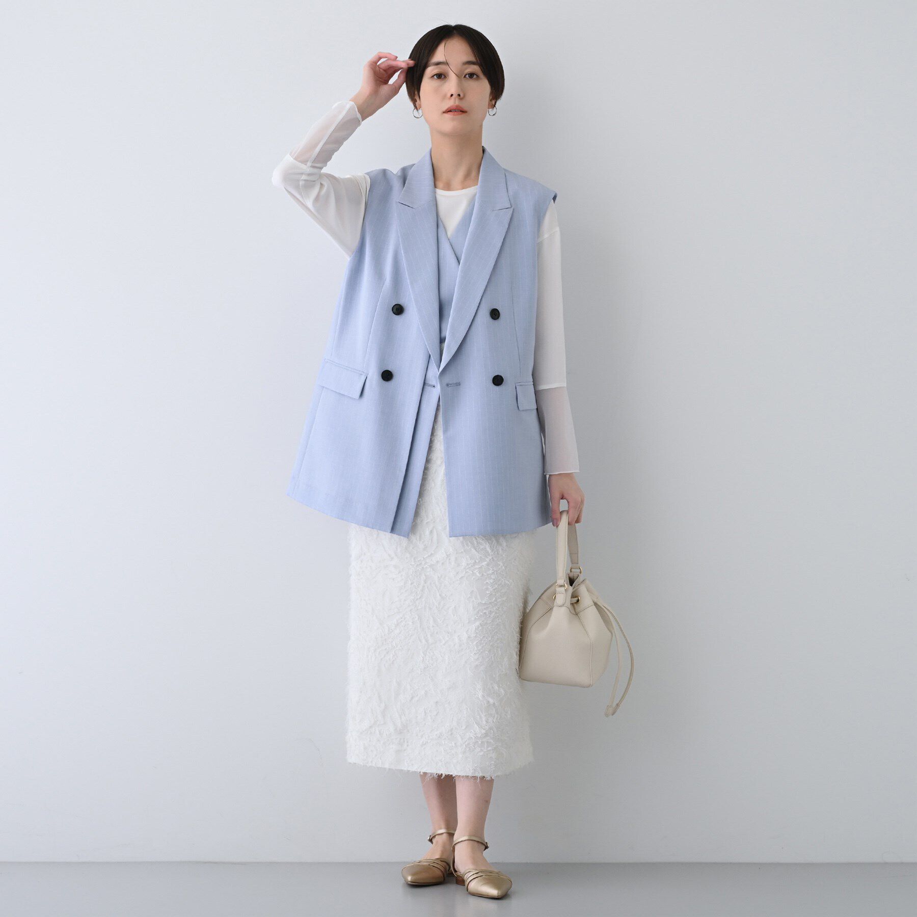 INDIVI「【洗える／2WAY】リネンライクサロペット」|オールインワン|