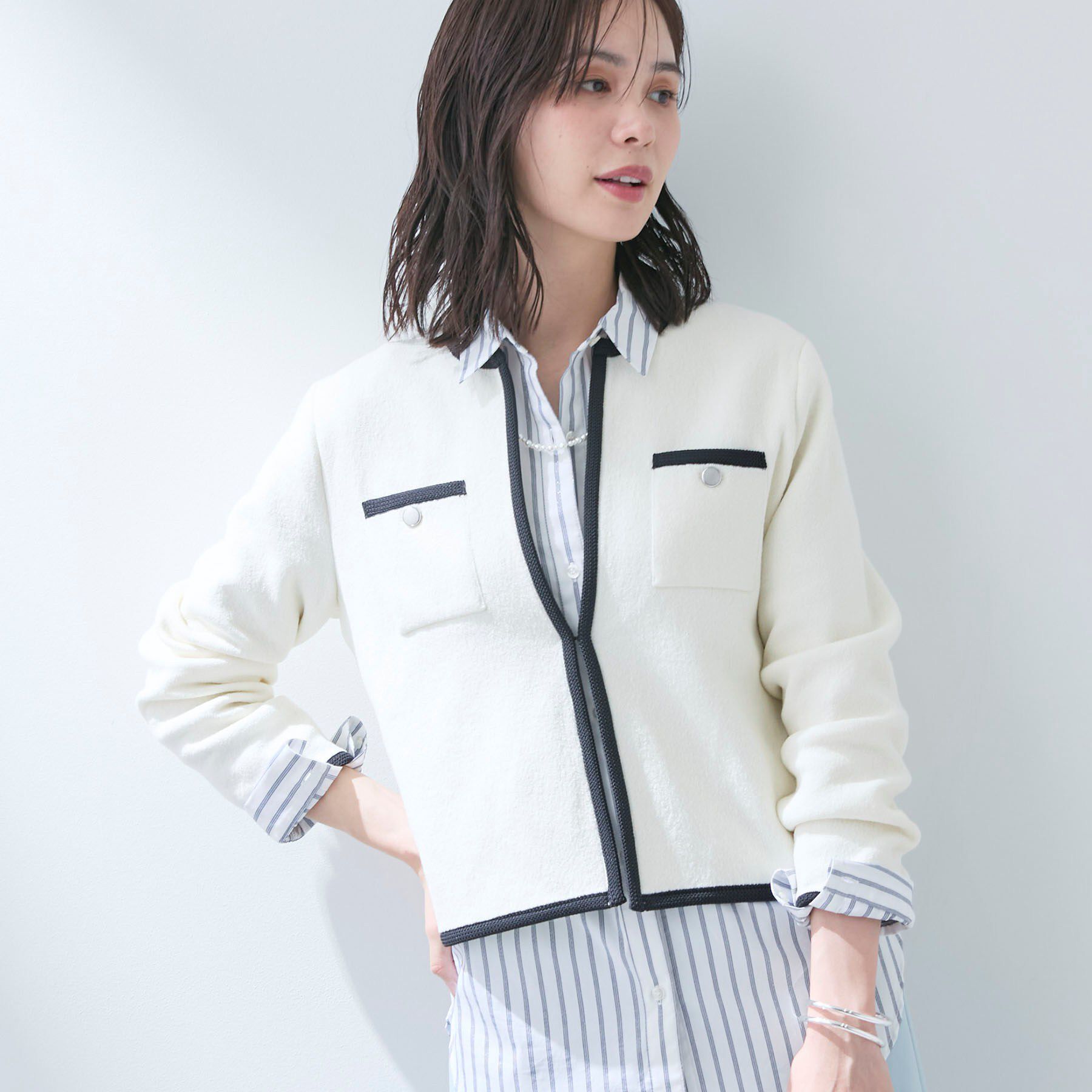 INDIVI「【軽量／セレモニー】ブークレジャケット ニットカーディガン」|カーディガン|