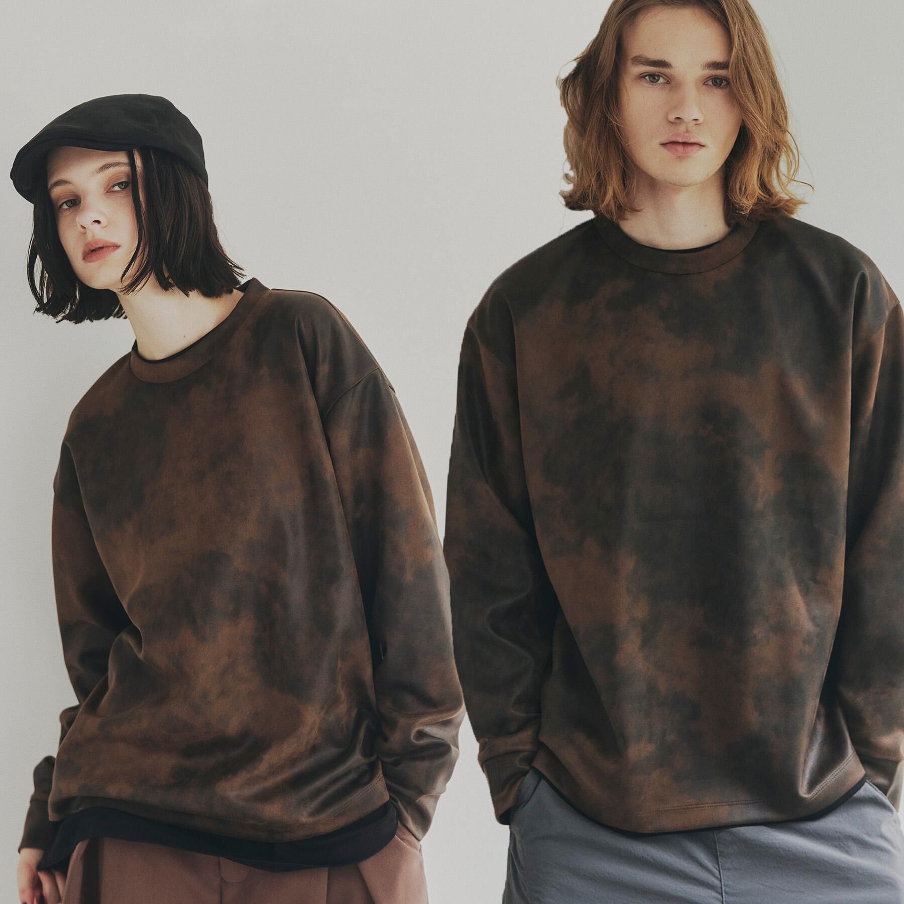 tk.TAKEO KIKUCHI「ヴィンテージライクプリント クルーネックカットソー」|Tシャツ・カットソー|ブラウン(043)