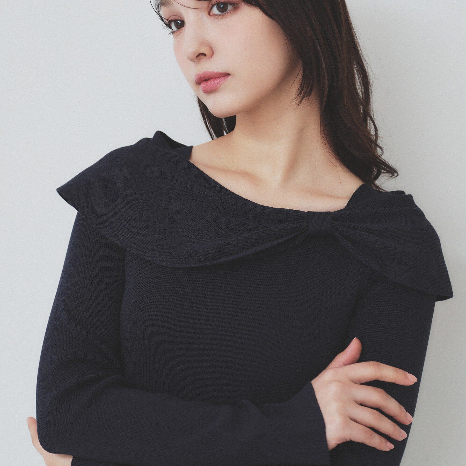 index「ランダムボーダーニットワンピース【洗濯機洗い可】」|ワンピース|