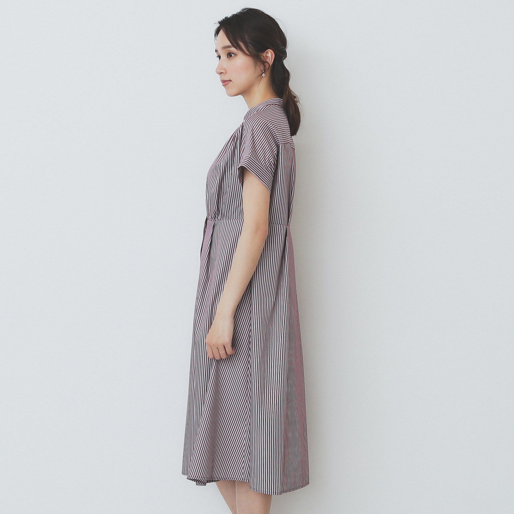 index「《XS-LLサイズ》マルチストライプシャツワンピース【洗濯機洗い可/イージーアイロン/防シワ】」|ワンピース|