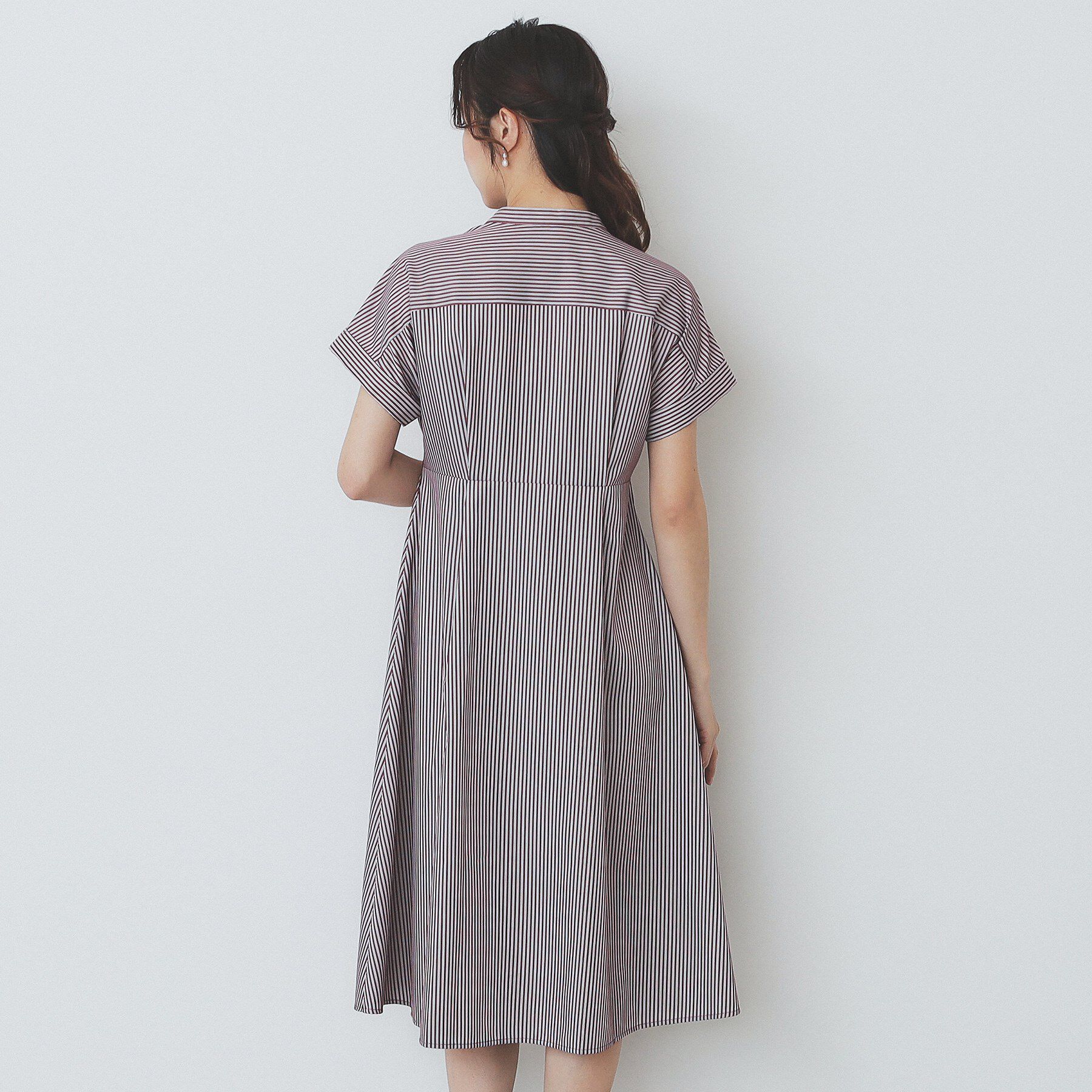 index「《XS-LLサイズ》マルチストライプシャツワンピース【洗濯機洗い可/イージーアイロン/防シワ】」|ワンピース|