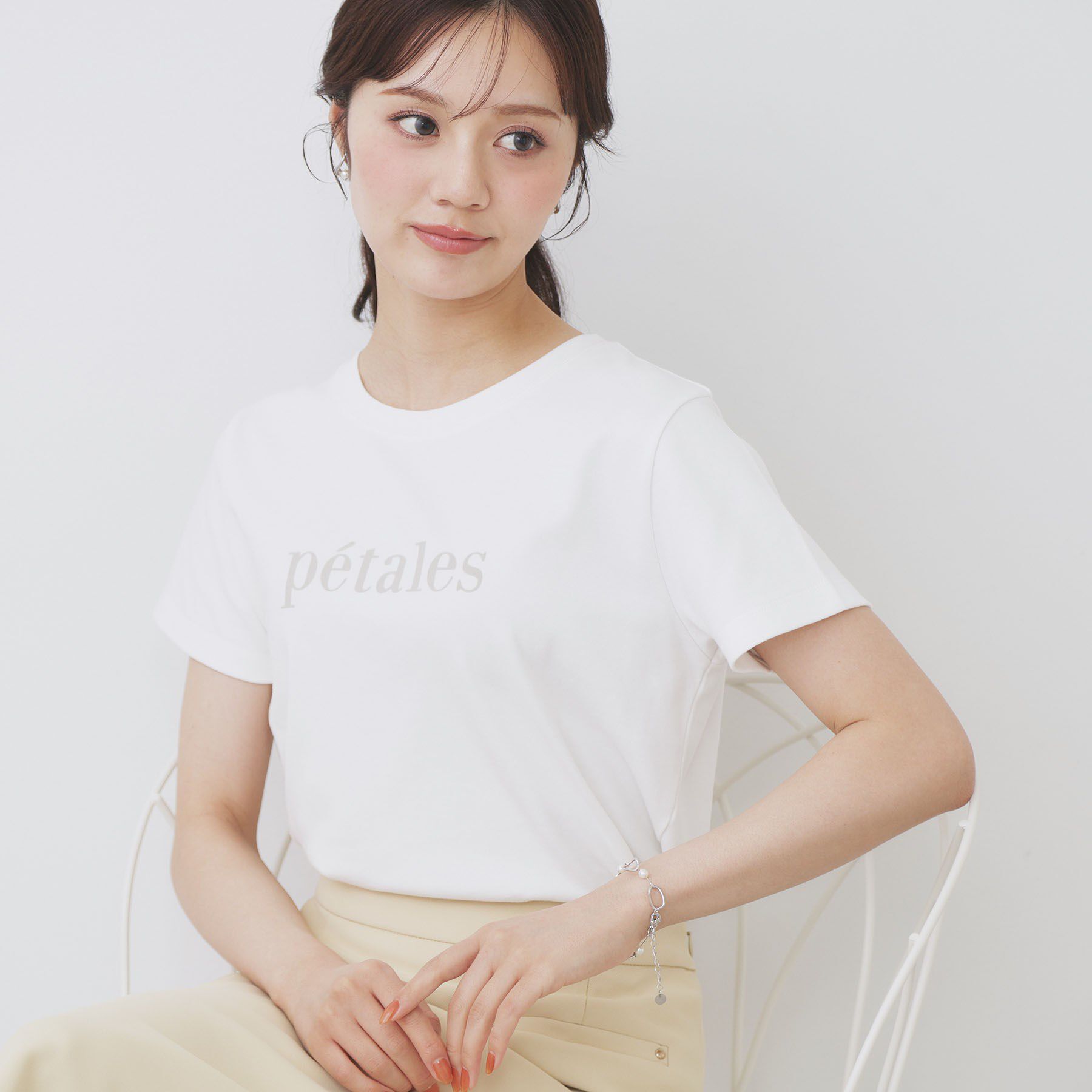 index「《S-LLサイズ》フロッキーロゴTシャツ【接触冷感/UVケア/洗濯機洗い可】」|Tシャツ・カットソー|オフホワイト(003
