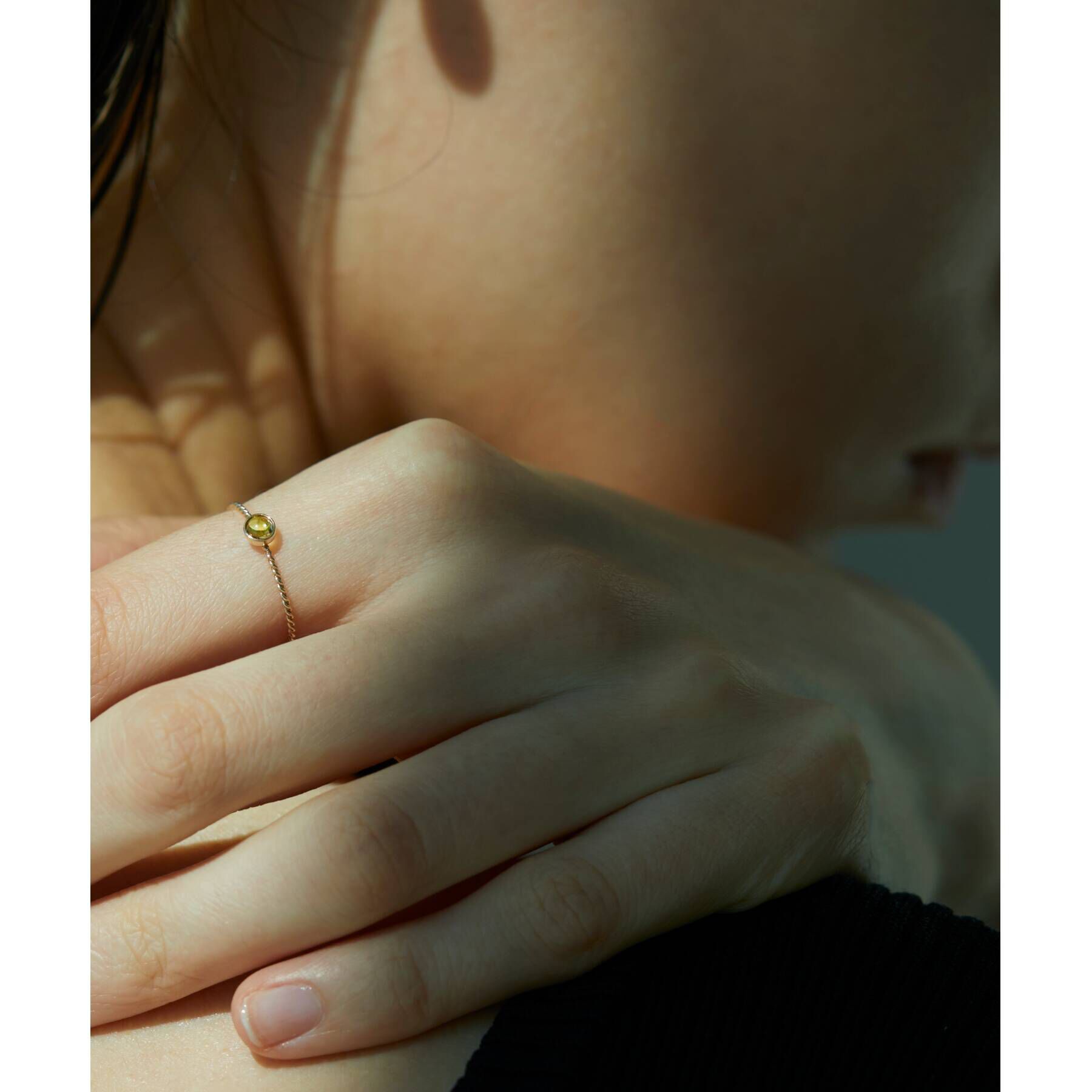 OPAQUE.CLIP「K10 天然石リング」|リング|ｲｴﾛｰ(032)