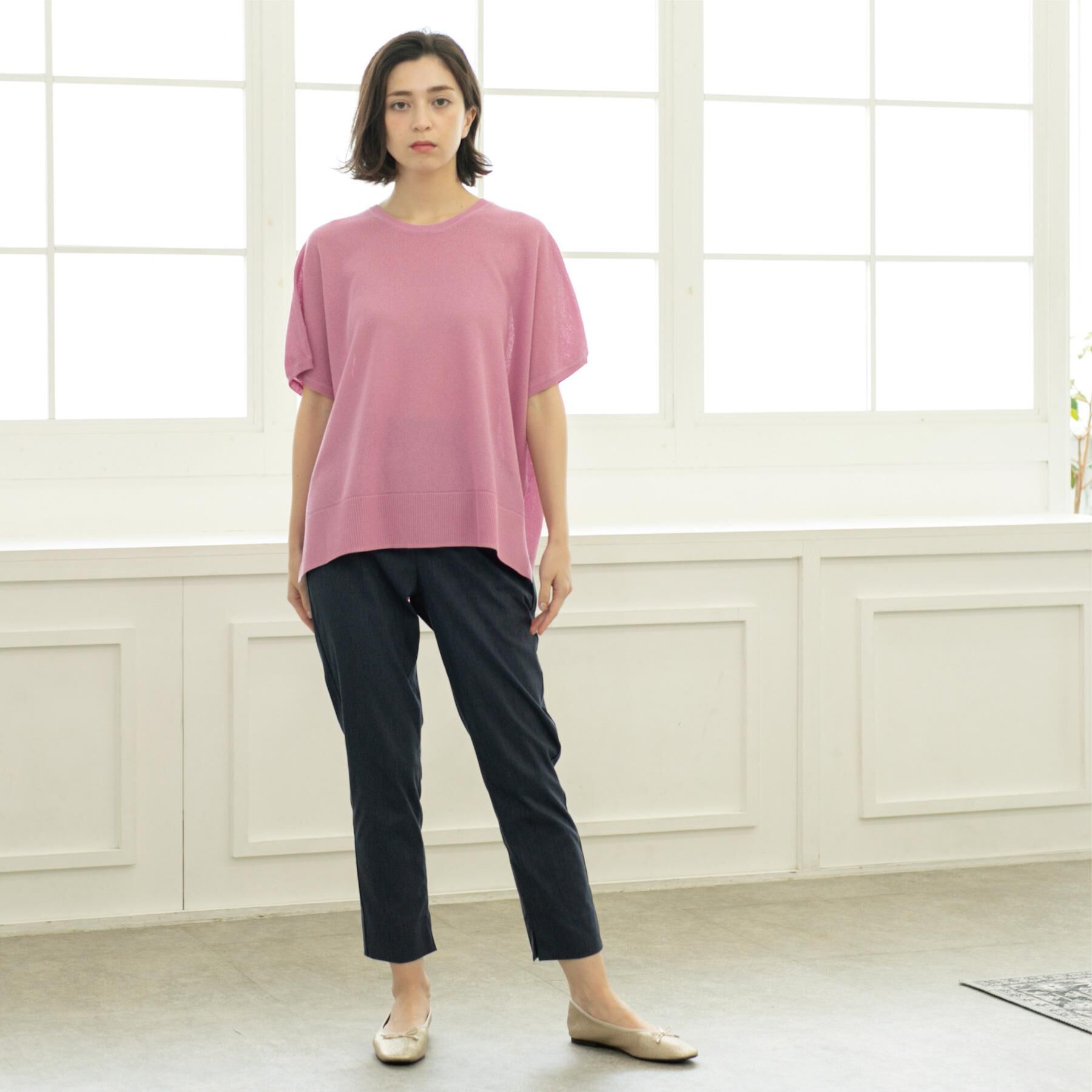 OPAQUE.CLIP「《5色展開/S-LLサイズ》リラクシーメッシュニット【洗濯機洗い可】」|ニット・セーター|