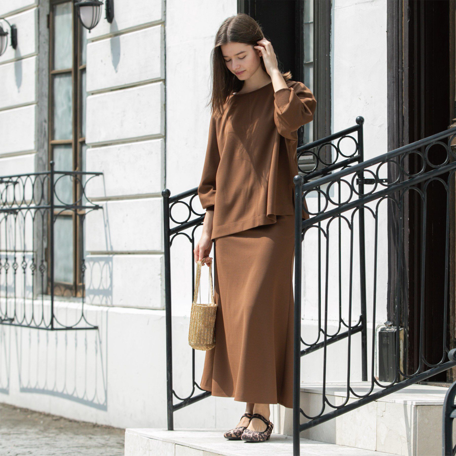 OPAQUE.CLIP「リラクシートップス&times;フレアスカート/セットアップ対応【洗濯機洗い可】」|スーツ|