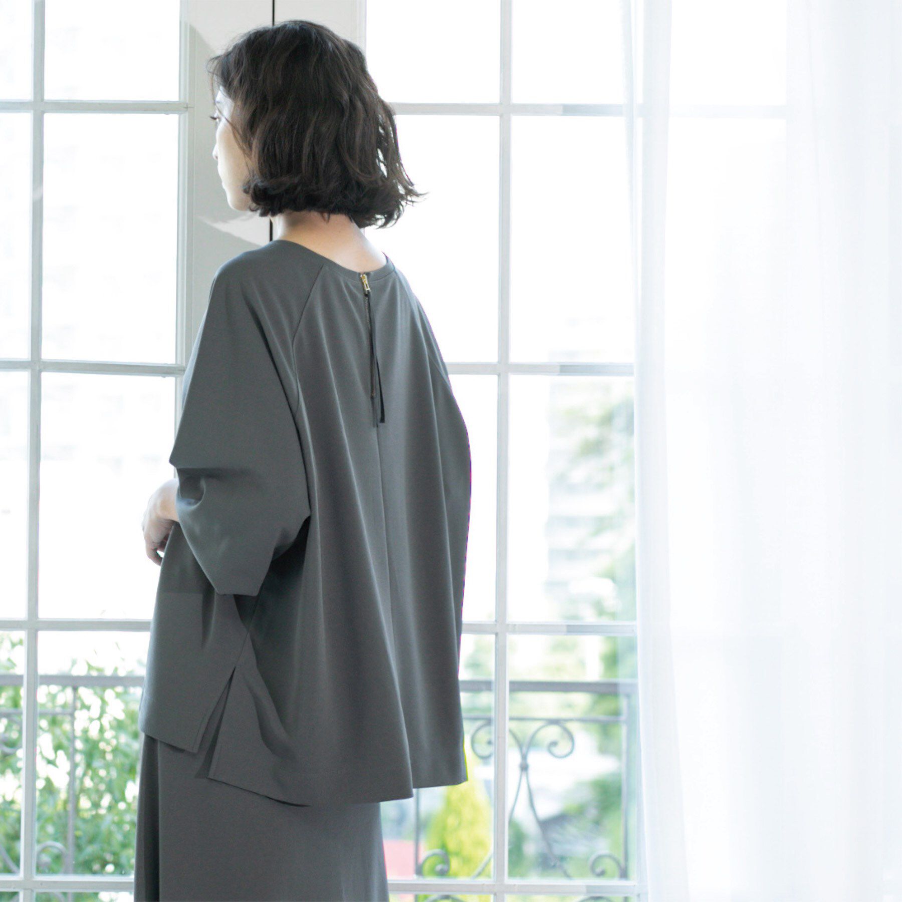 OPAQUE.CLIP「リラクシートップス&times;フレアスカート/セットアップ対応【洗濯機洗い可】」|スーツ|