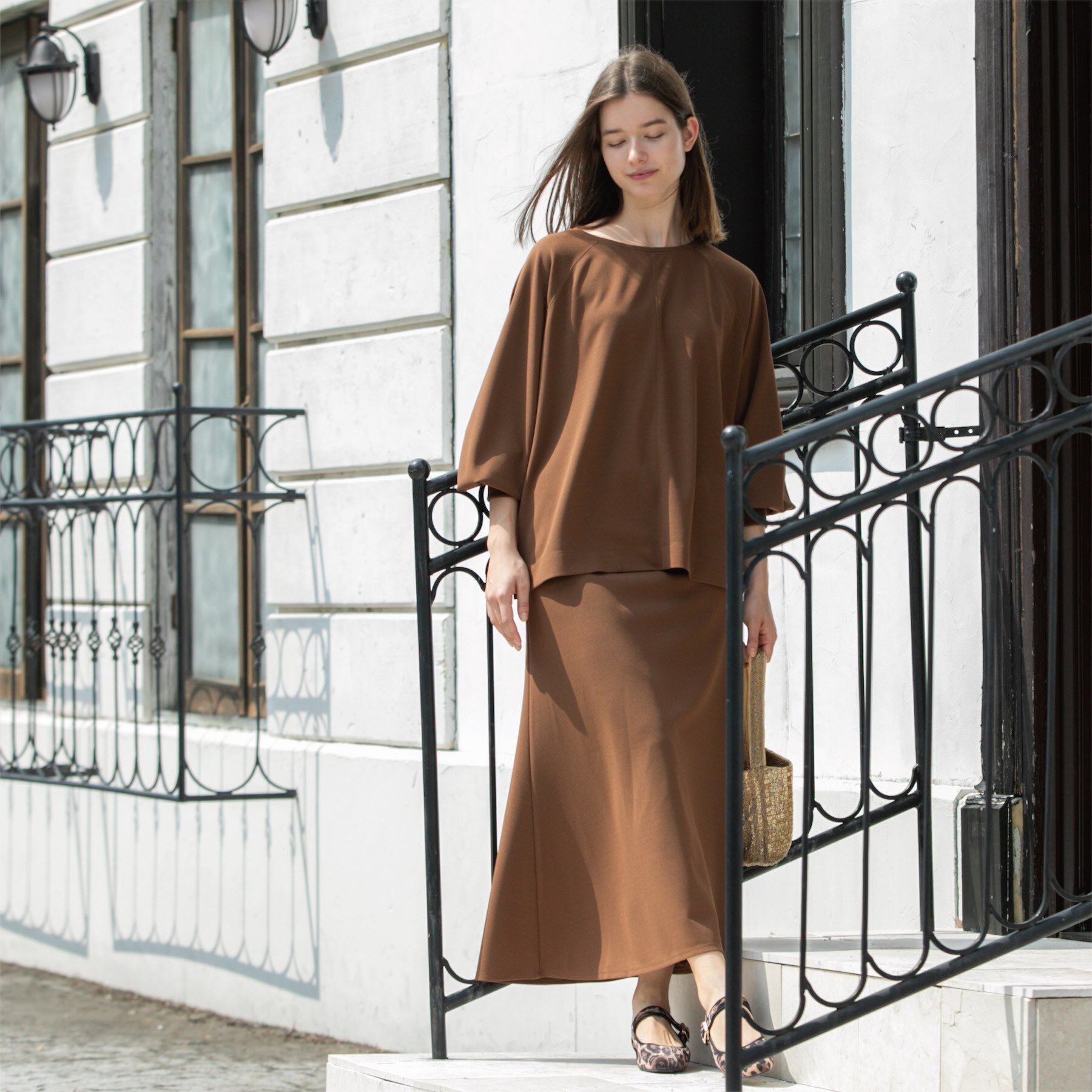 OPAQUE.CLIP「リラクシートップス&times;フレアスカート/セットアップ対応【洗濯機洗い可】」|スーツ|