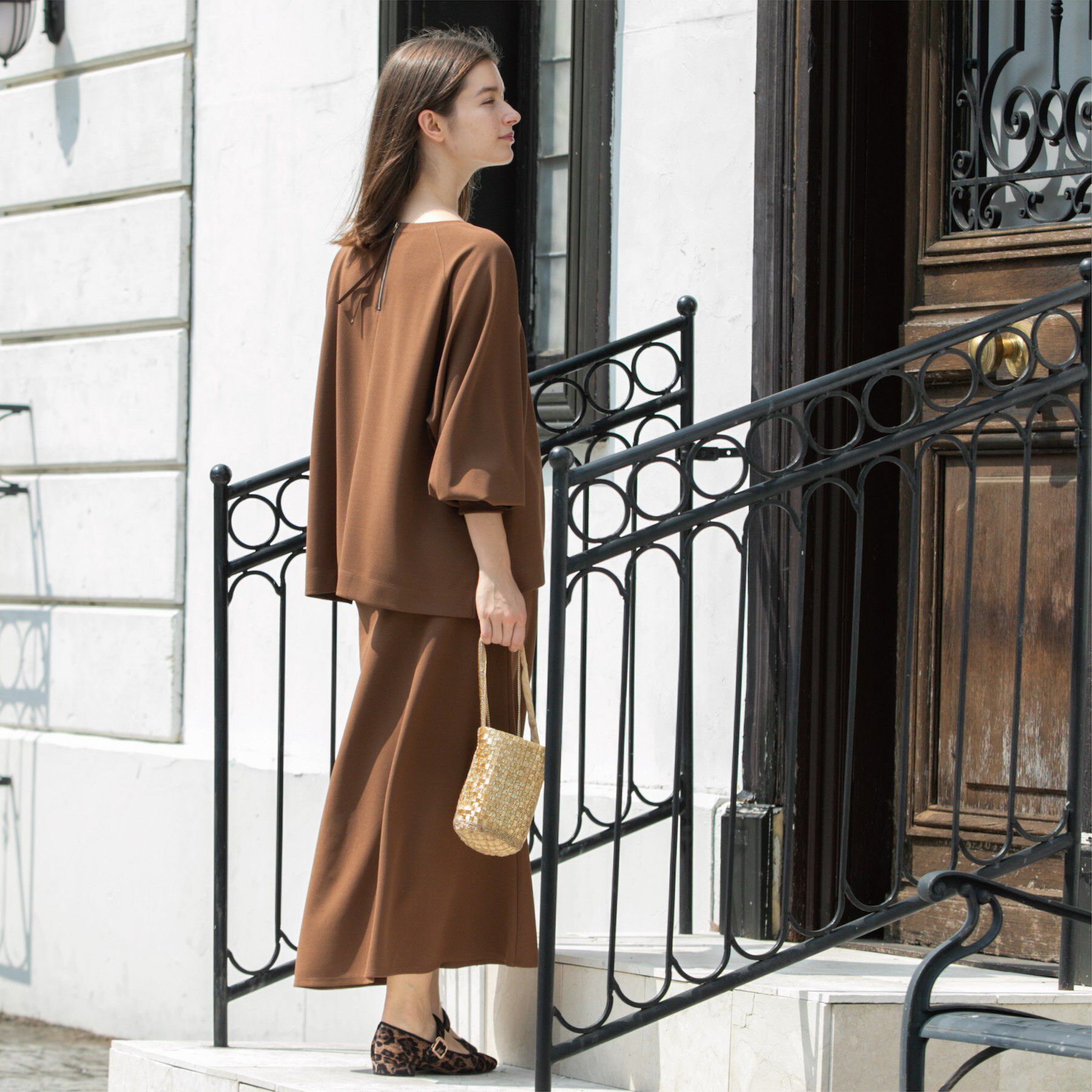 OPAQUE.CLIP「リラクシートップス&times;フレアスカート/セットアップ対応【洗濯機洗い可】」|スーツ|