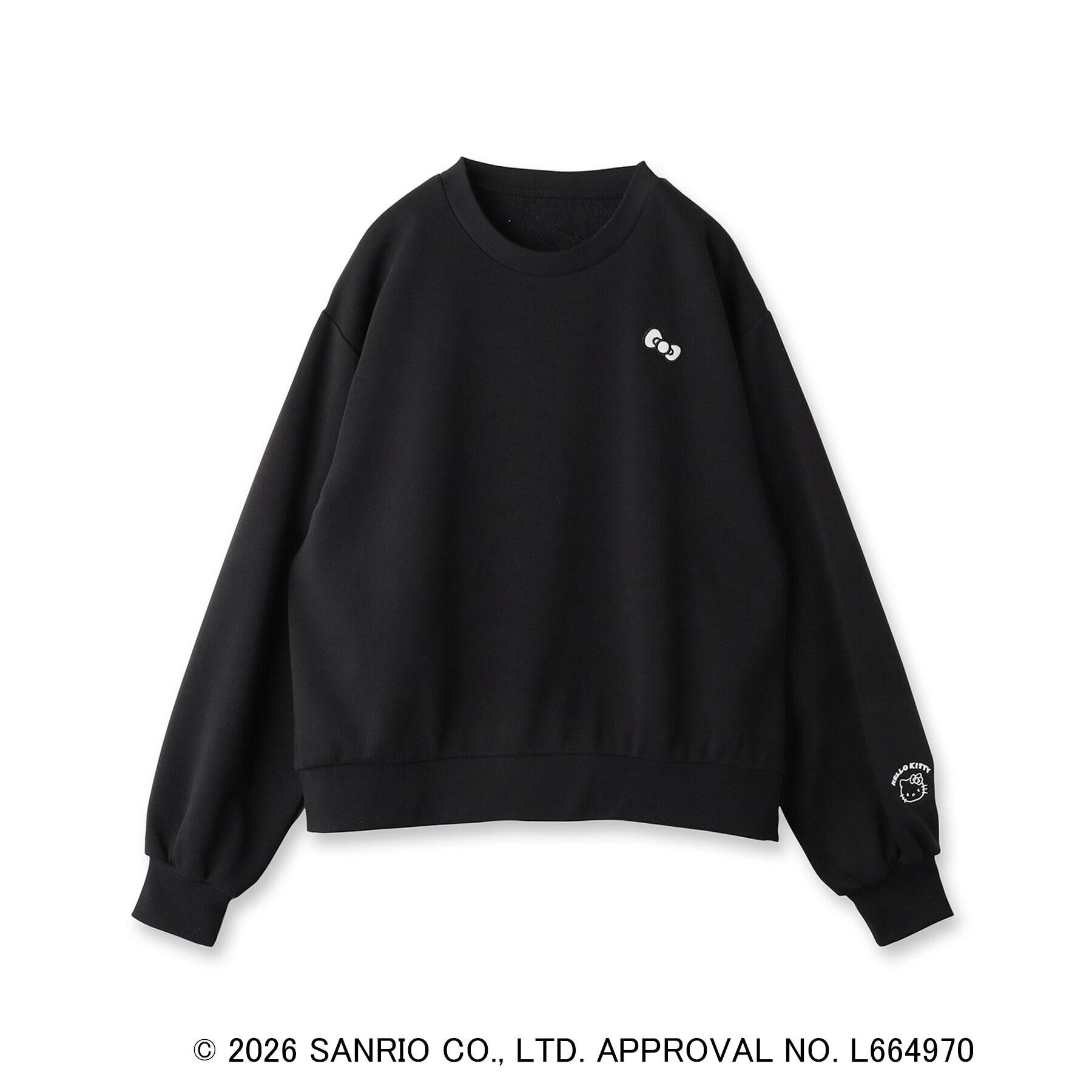 OPAQUE.CLIP「◆【ハローキティ】ワンポイント刺しゅう入り裏毛プルオーバー」|パーカー|ブラック(019)
