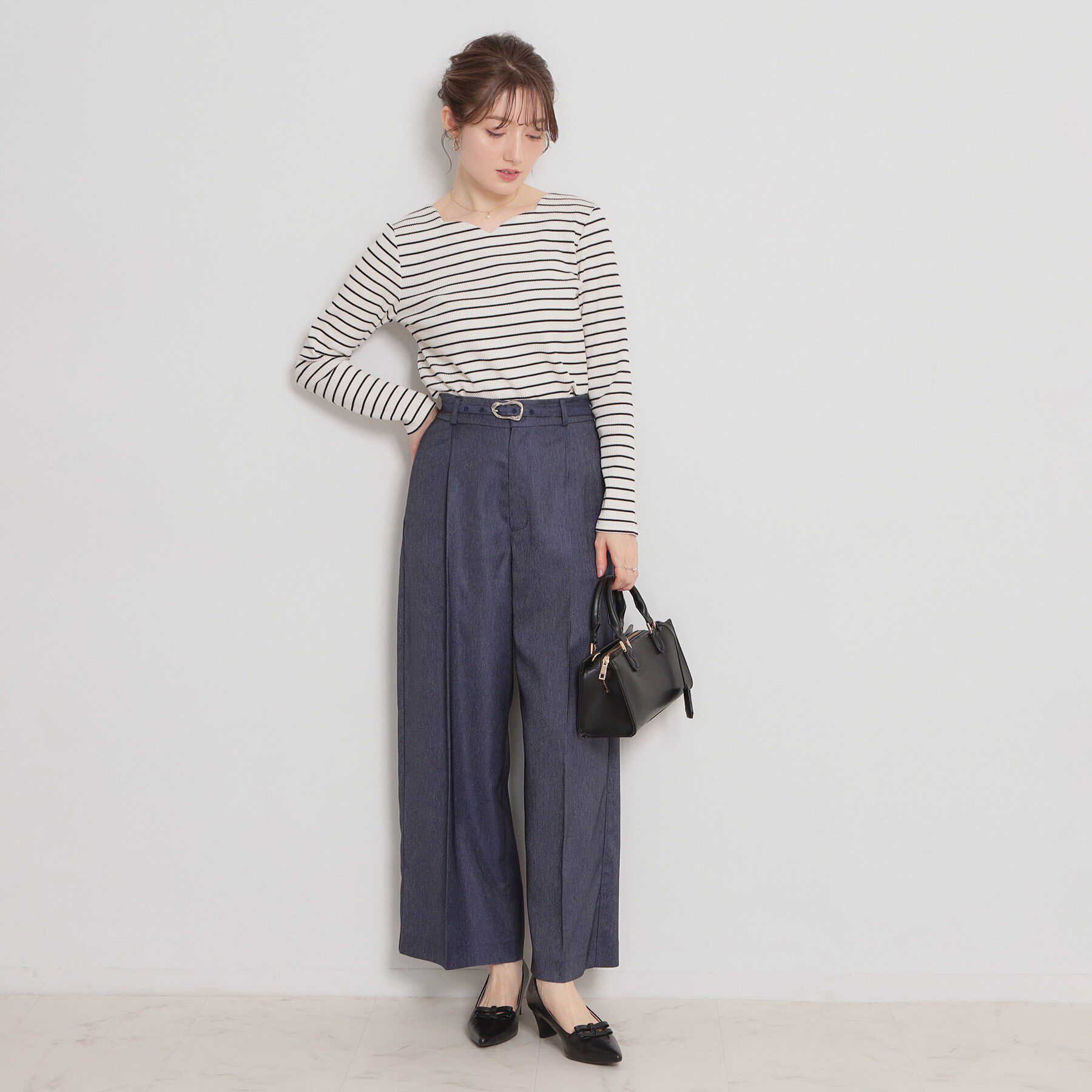 Couture broach「【洗える】ハートネック テレコプルオーバー」|Tシャツ・カットソー|