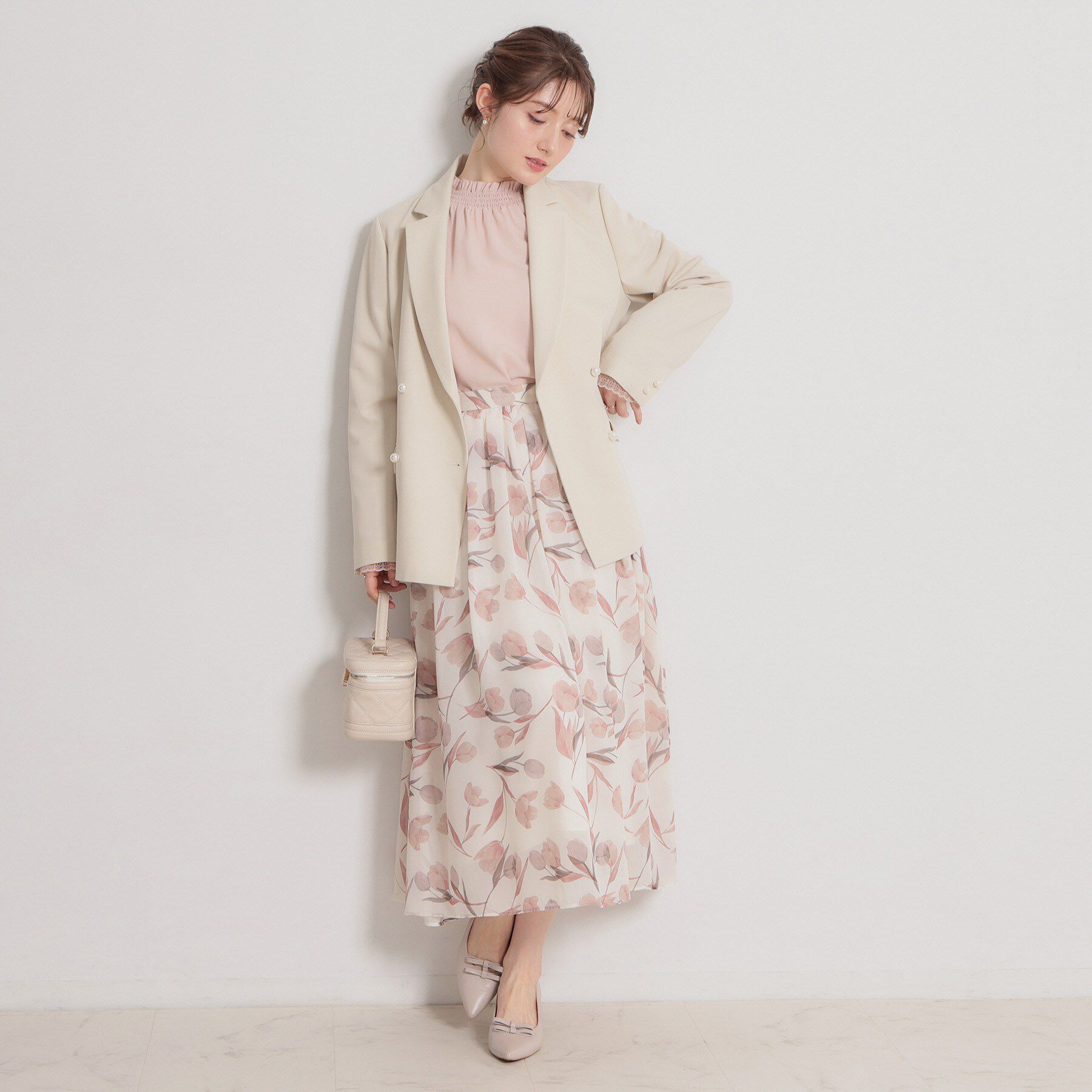 Couture broach「【洗える・通勤】パール調ボタン テーラードジャケット」|テーラードジャケット|