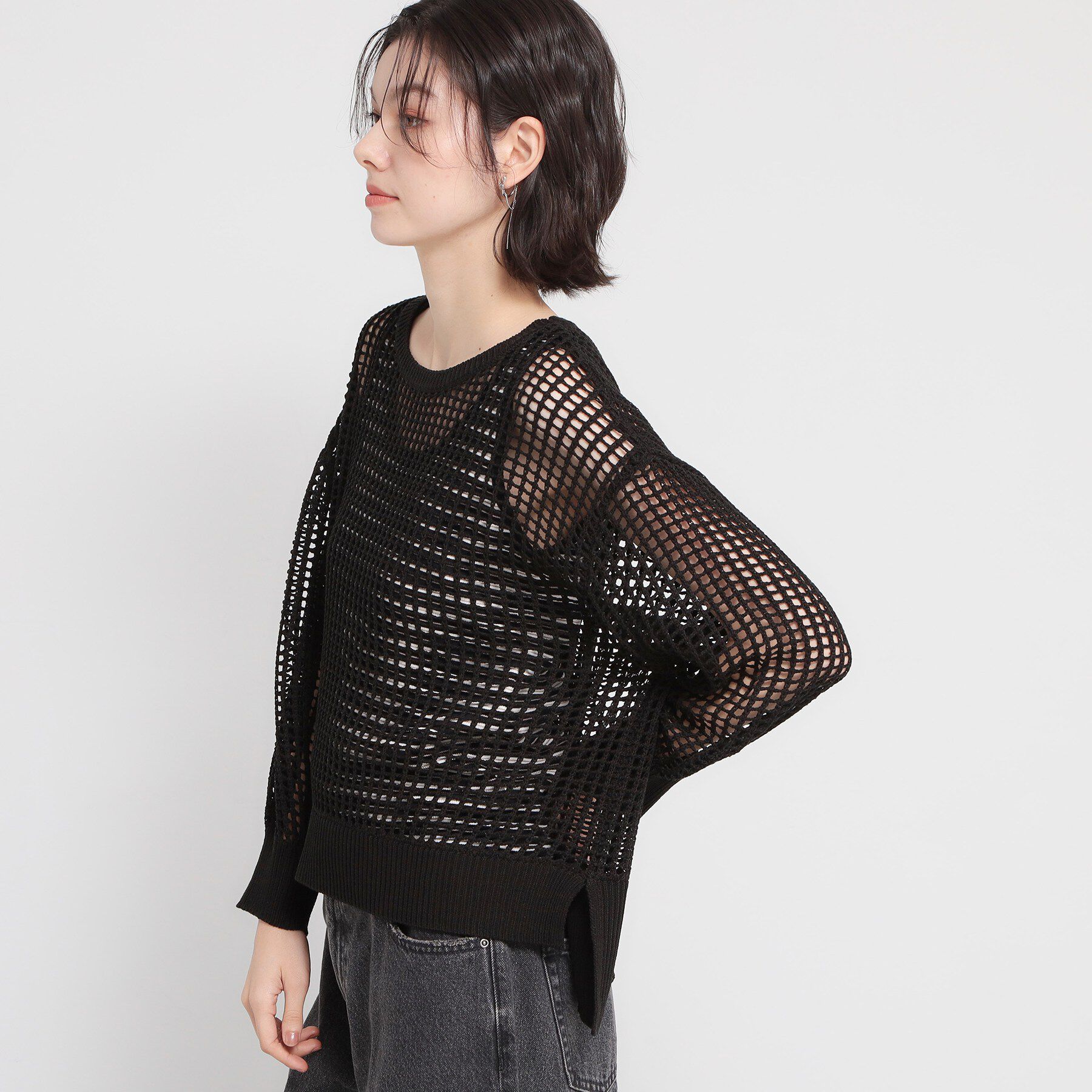 THE SHOP TK「メッシュニットプルオーバー」|ニット・セーター|