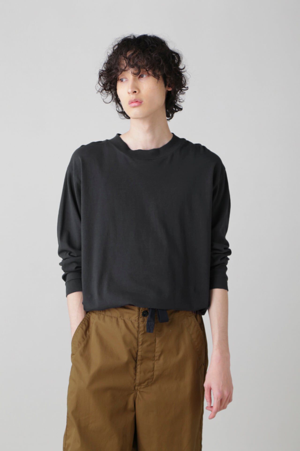 MHL.「COTTON LINEN JERSEY」|Tシャツ・カットソー|BLACK