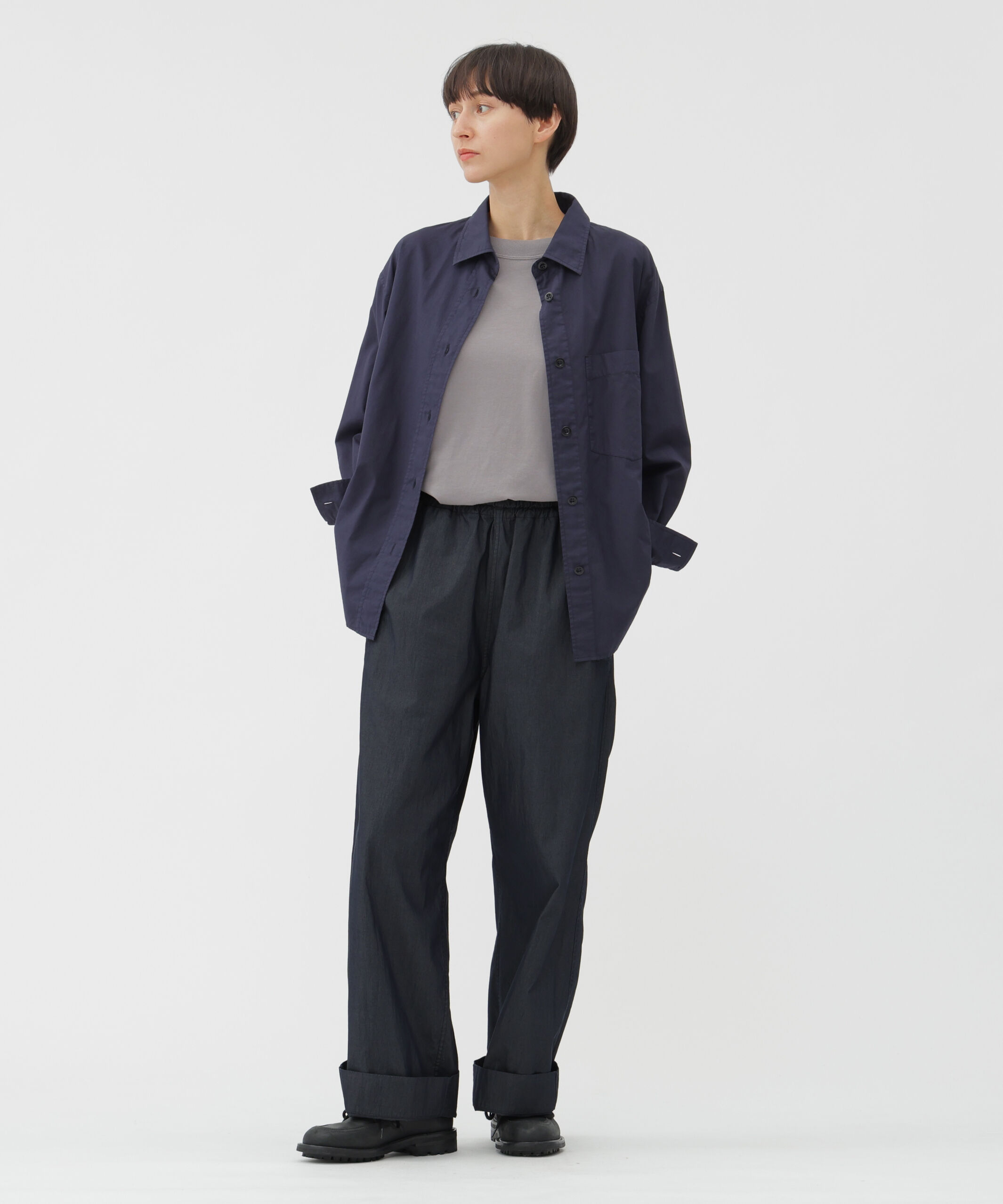 MHL.「DENSE COTTON NYLON TROUSERS」|その他|NAVY