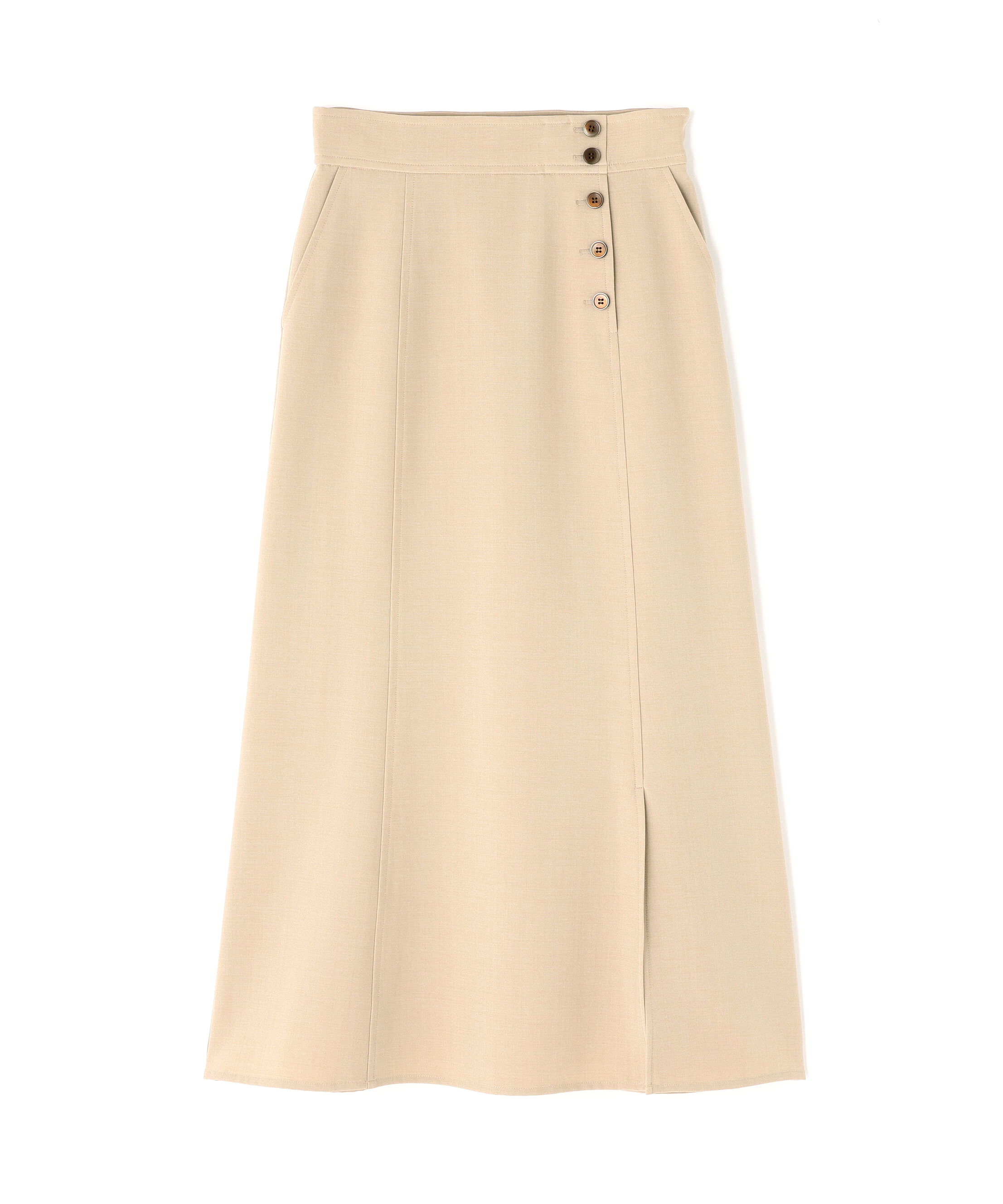  「サイドボタンリネンライクスカート」|スカート|