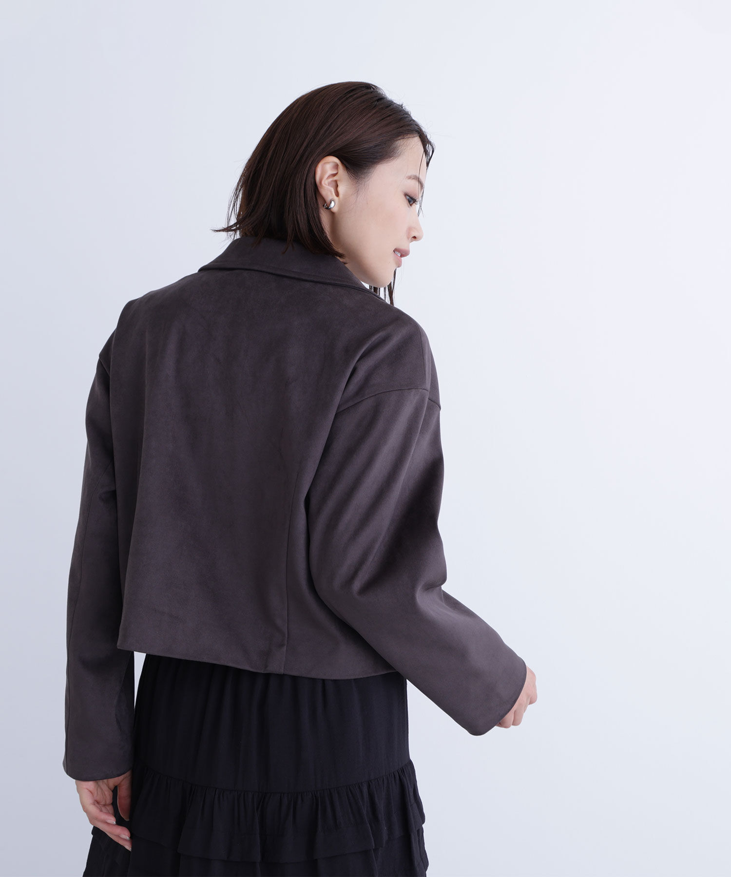  「ステンカラーフェイクスエードブルゾン」|ブルゾン・スタジャン|