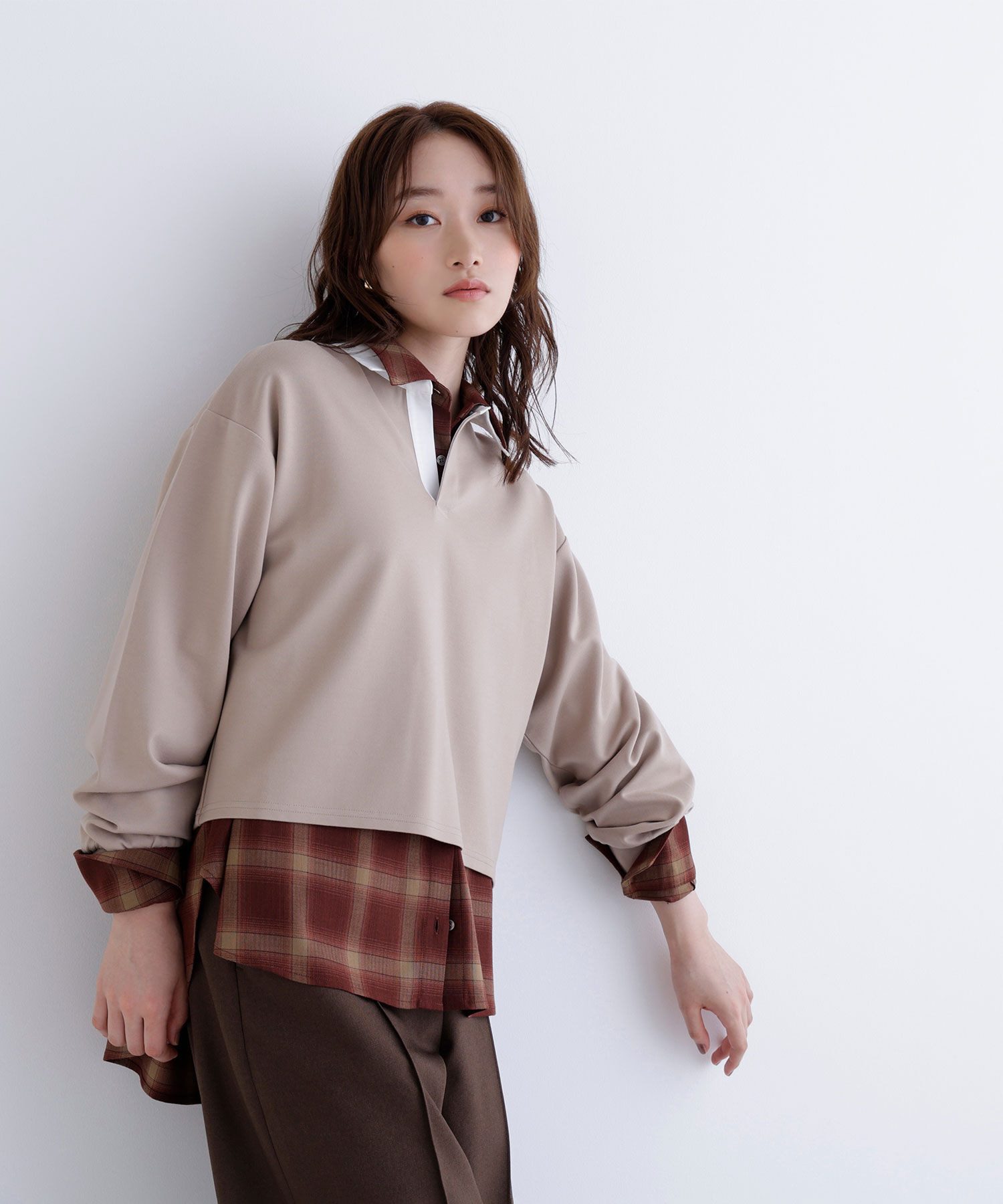  「クロップドポロカラートップス」|Tシャツ・カットソー|