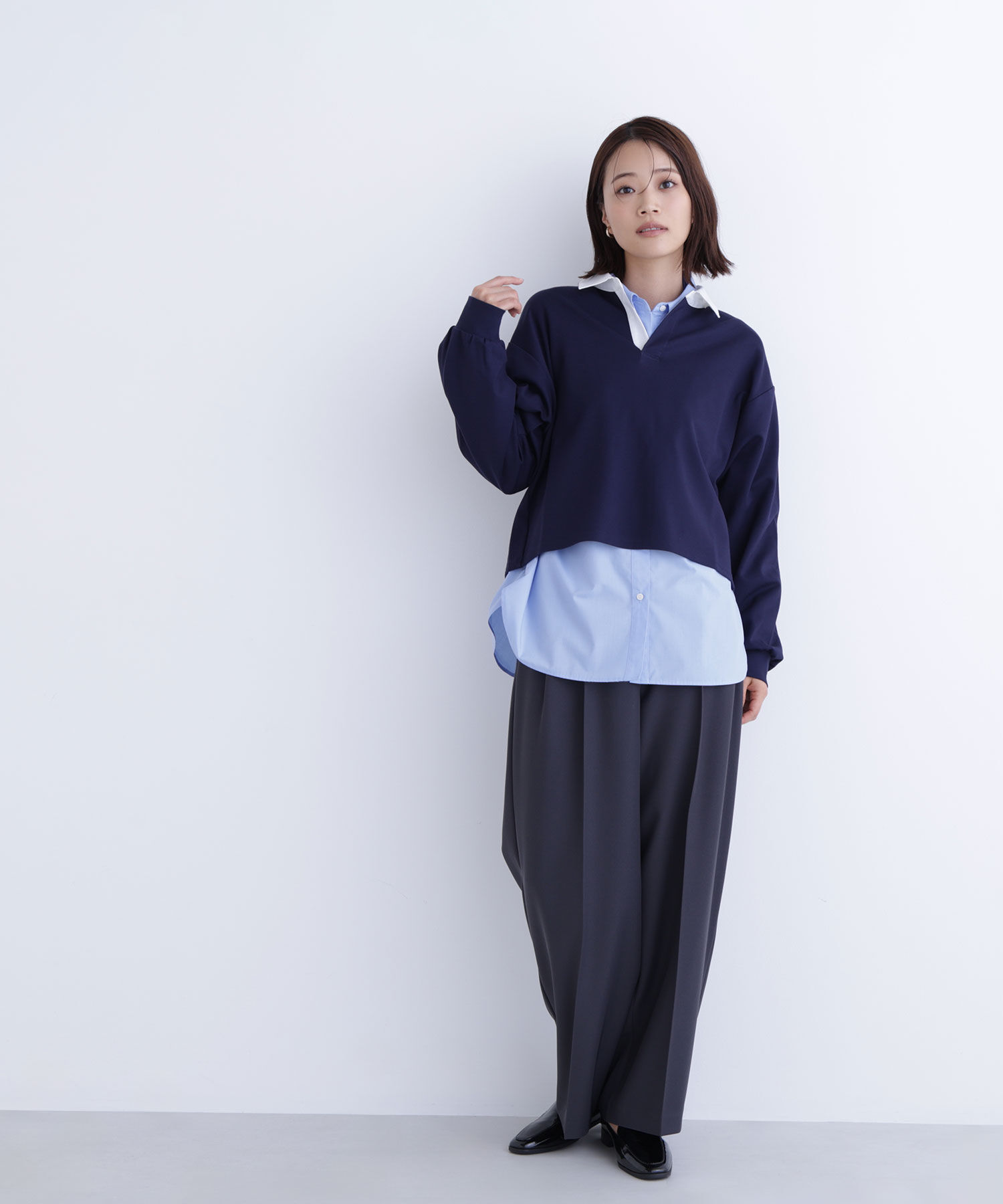  「クロップドポロカラートップス」|Tシャツ・カットソー|