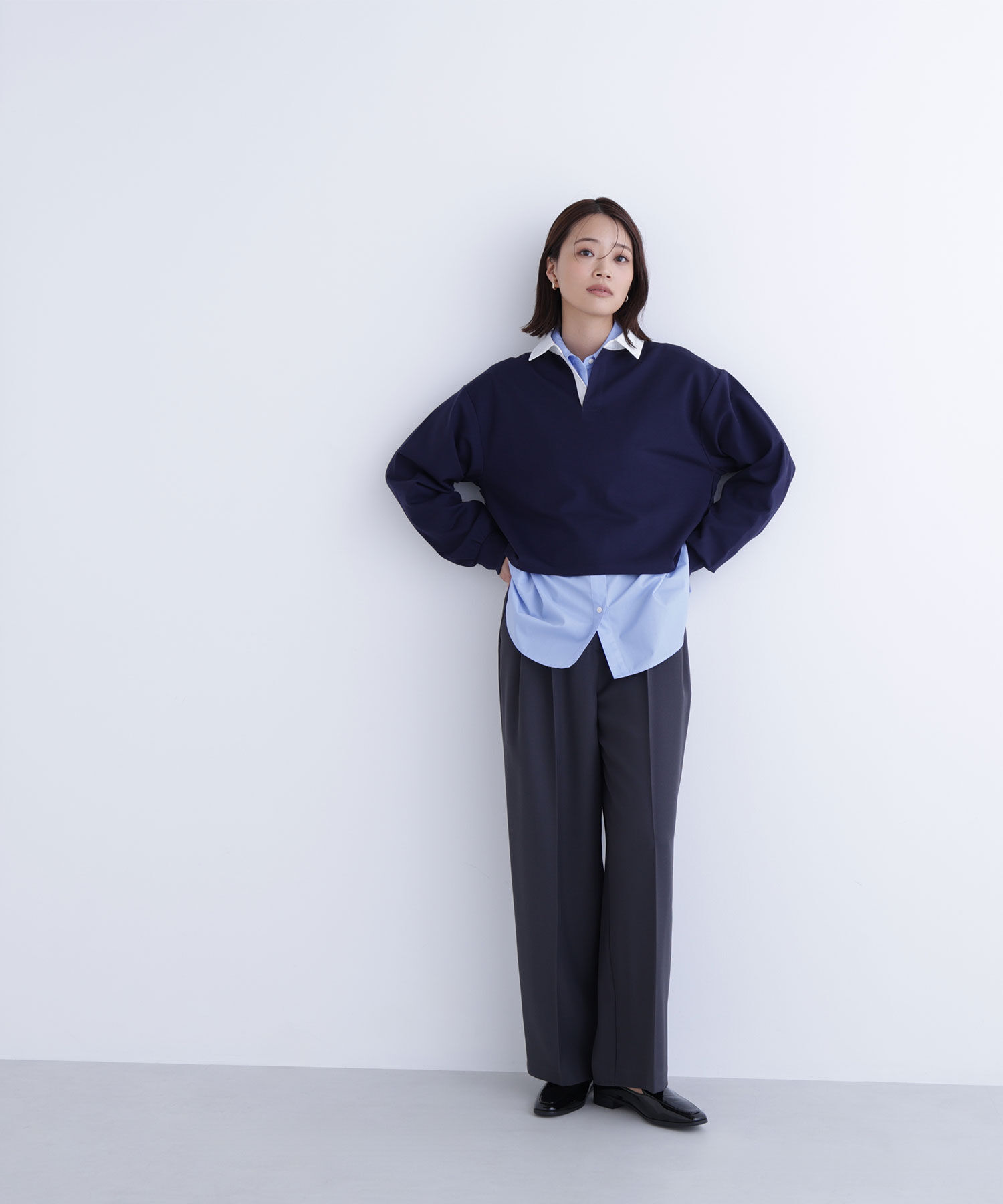  「クロップドポロカラートップス」|Tシャツ・カットソー|