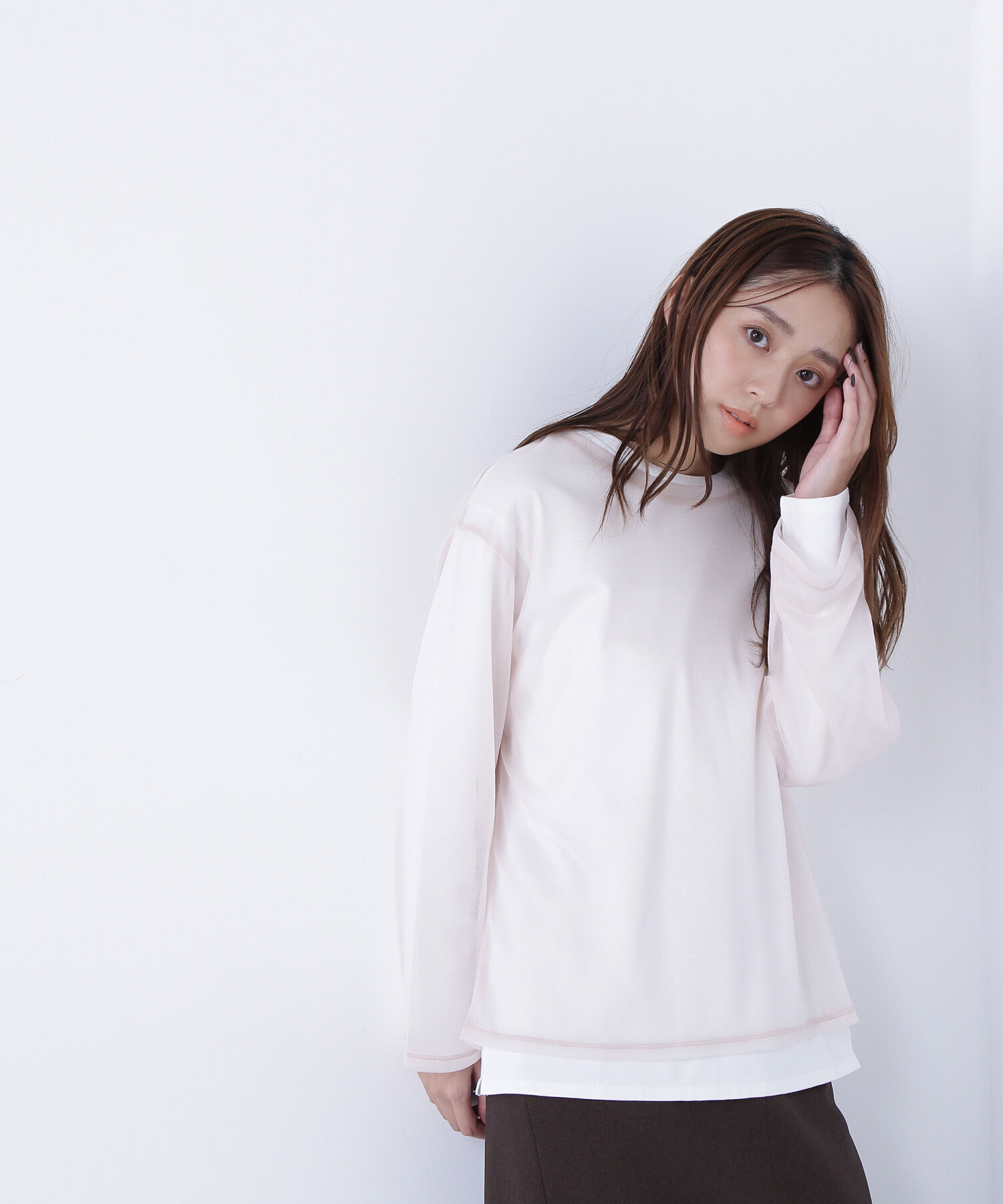  「シアーレイヤードカットソー」|Tシャツ・カットソー|