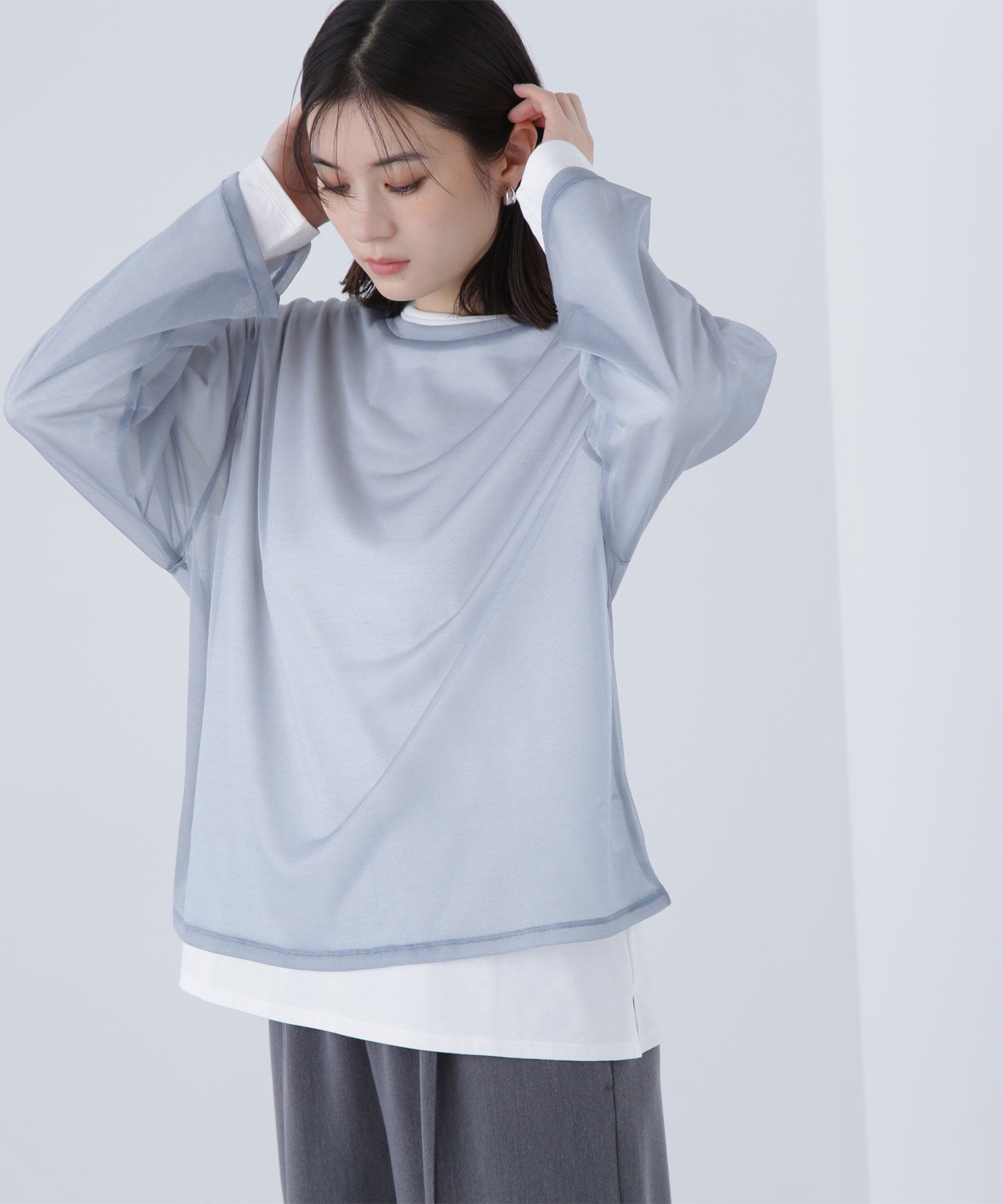  「シアーレイヤードカットソー」|Tシャツ・カットソー|