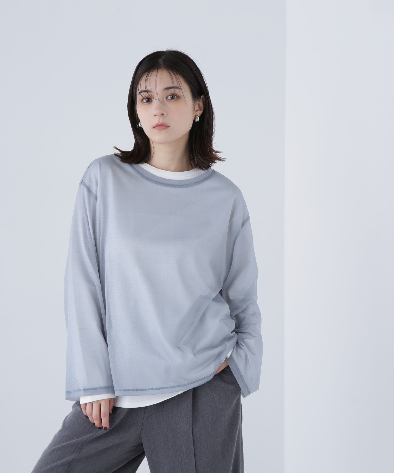  「シアーレイヤードカットソー」|Tシャツ・カットソー|