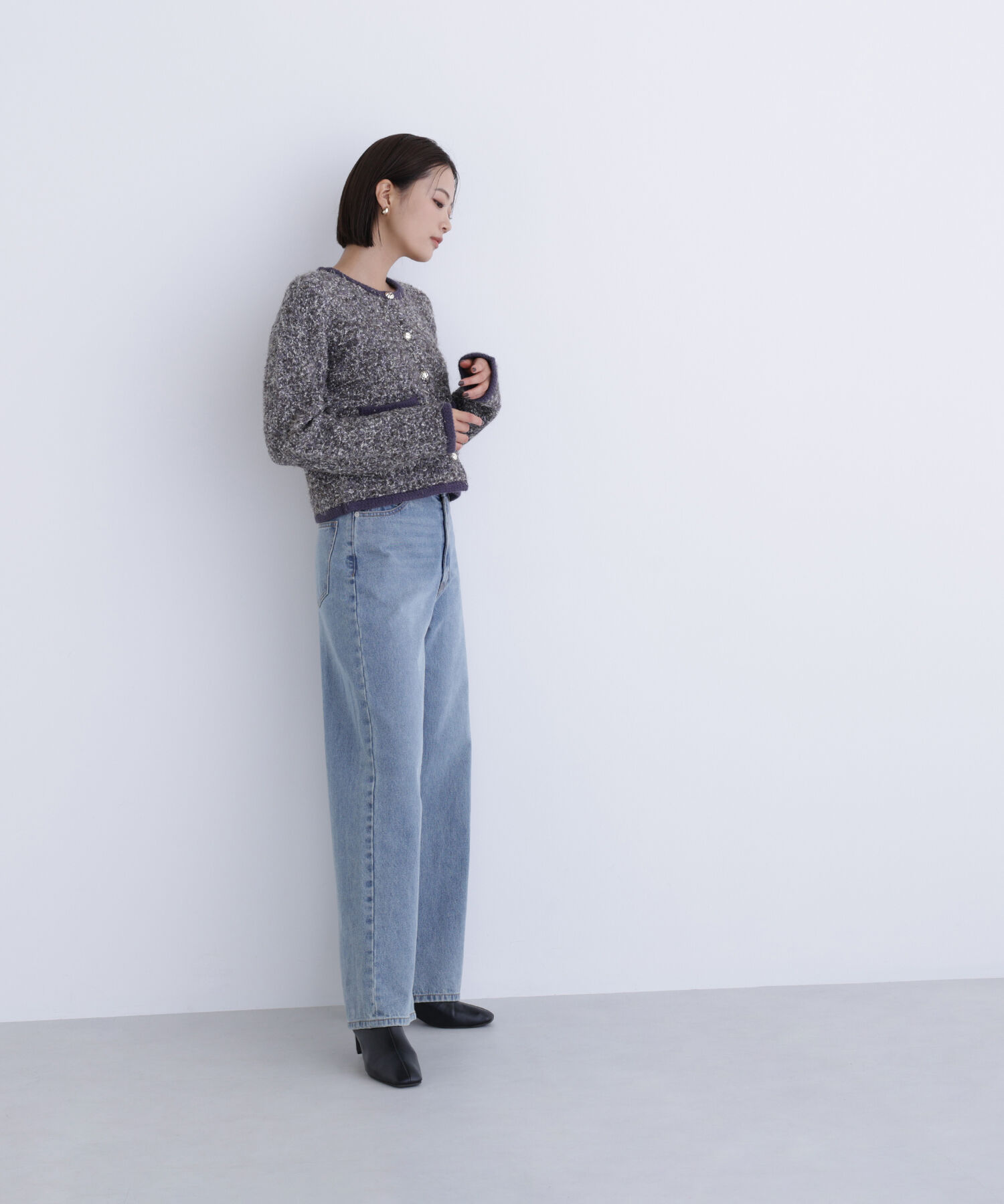  「ラメツイードニットジャケット」|ニット・セーター|