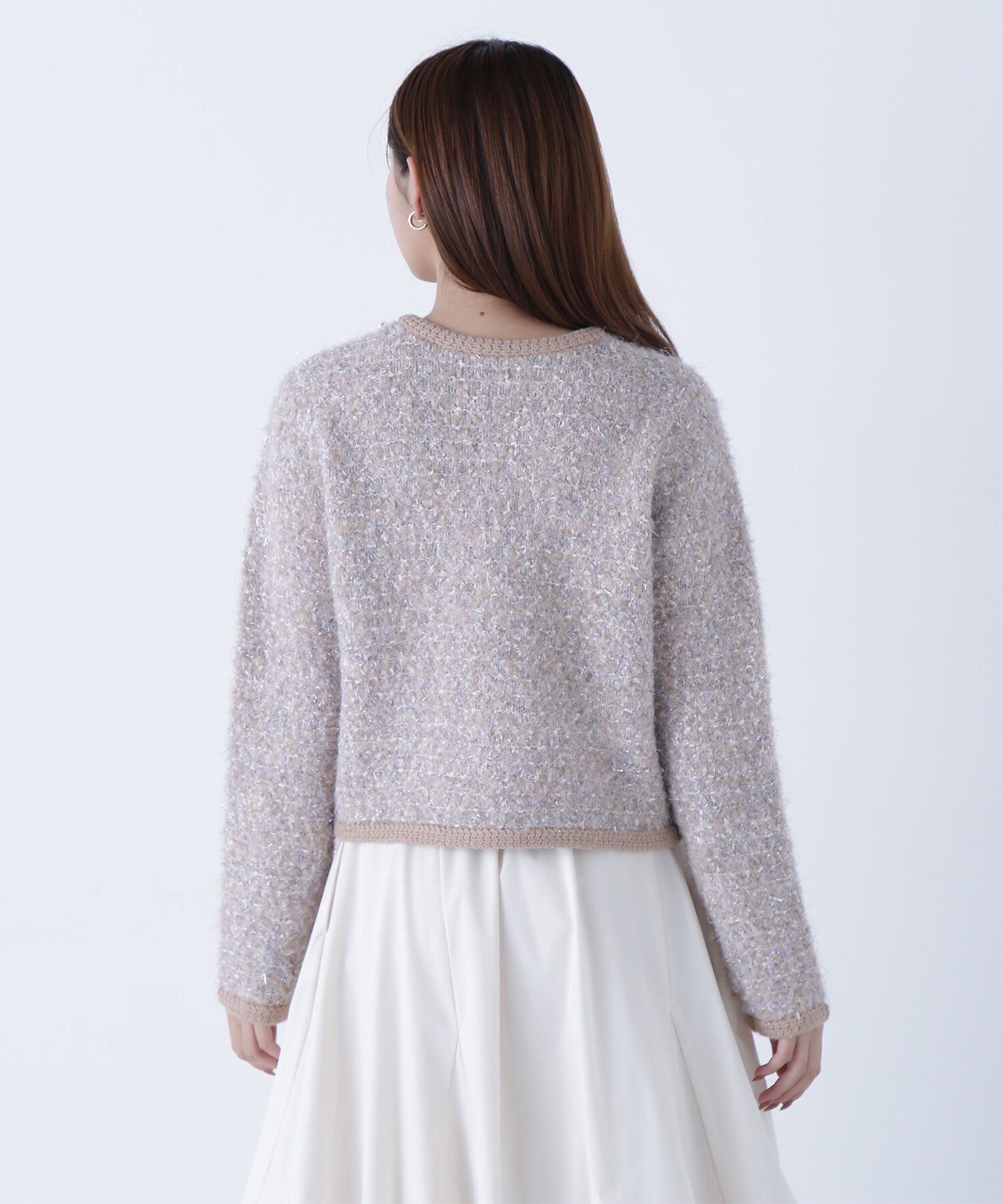  「ラメツイードニットジャケット」|ニット・セーター|