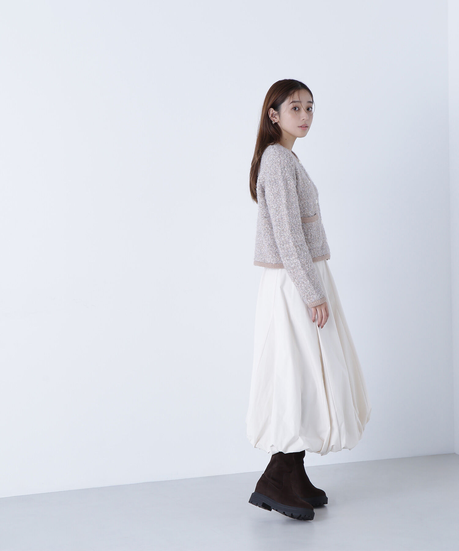  「ラメツイードニットジャケット」|ニット・セーター|