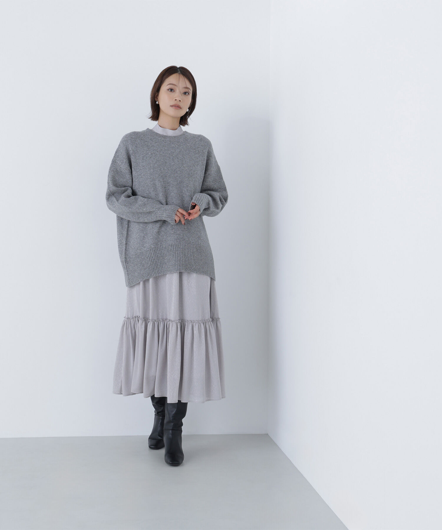  「バックスリットミドルニット」|ニット・セーター|