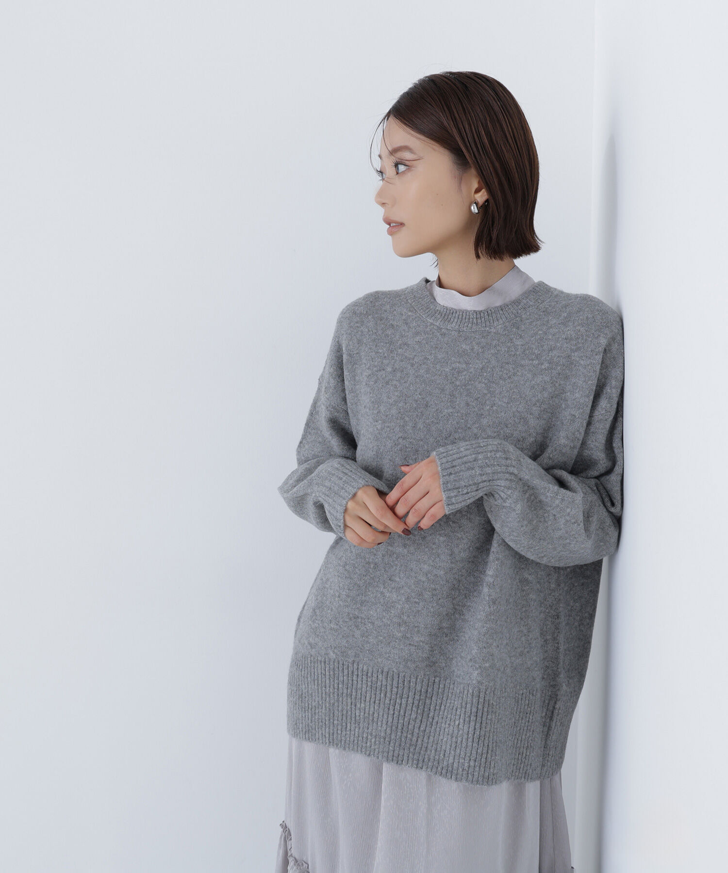  「バックスリットミドルニット」|ニット・セーター|