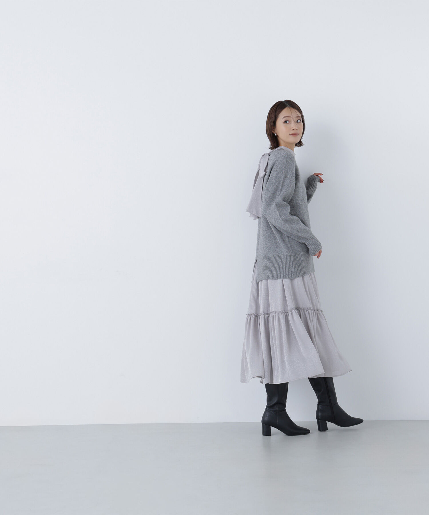  「バックスリットミドルニット」|ニット・セーター|