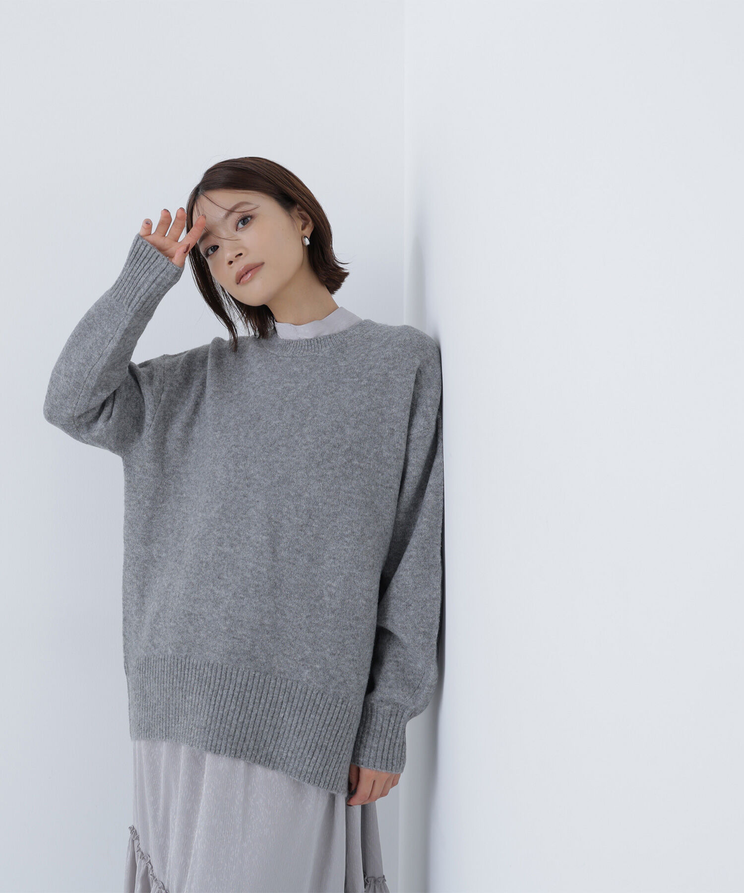  「バックスリットミドルニット」|ニット・セーター|