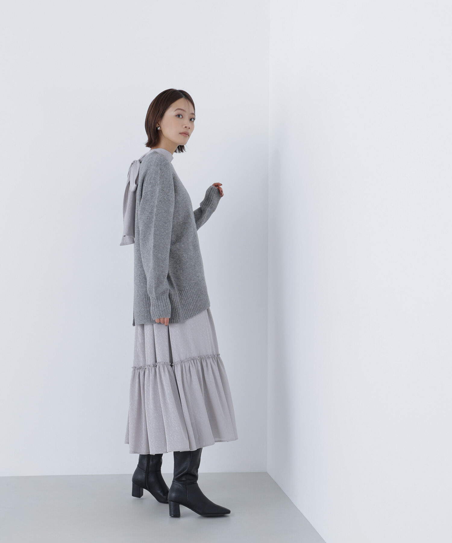  「バックスリットミドルニット」|ニット・セーター|